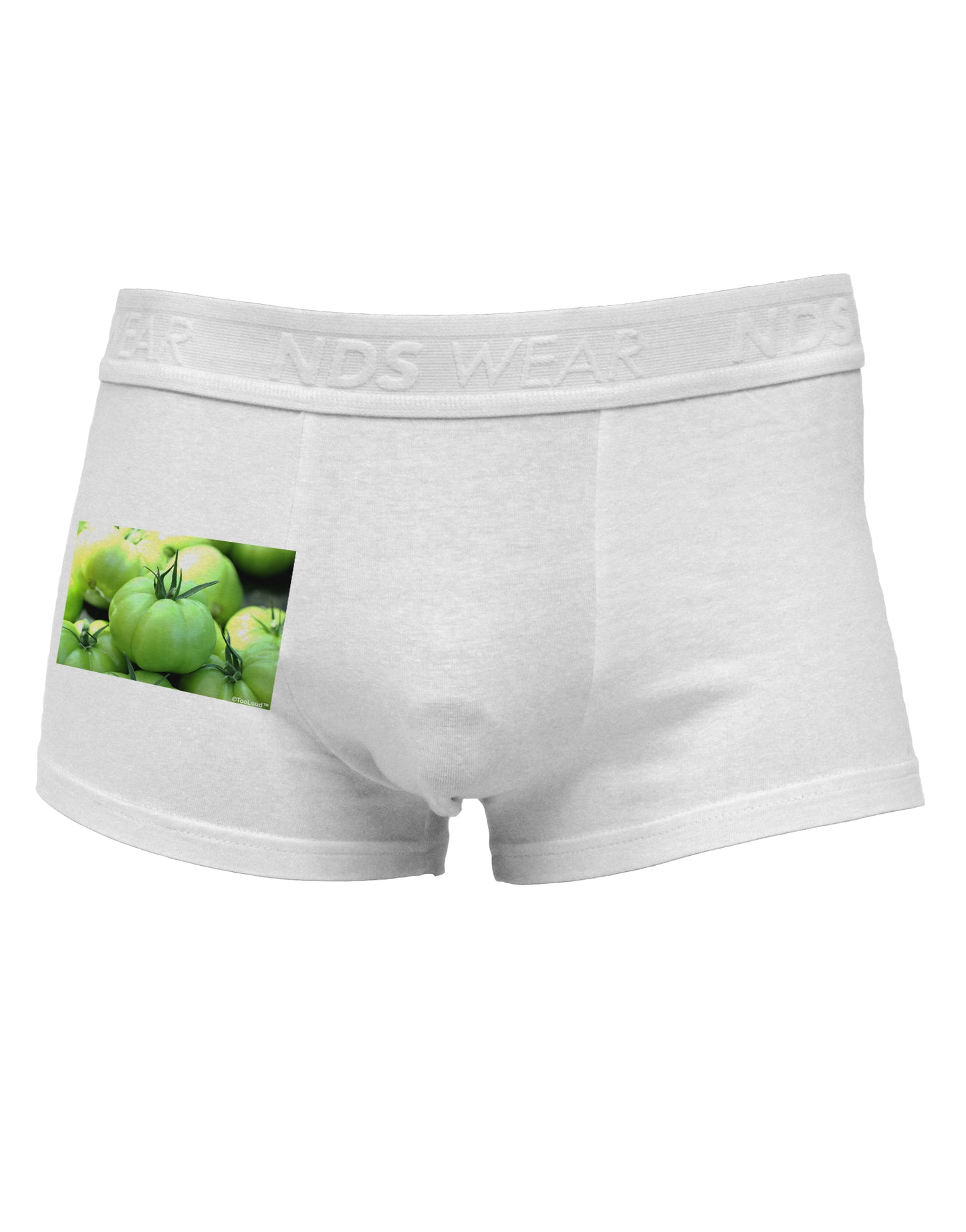 Buy Local - Green Tomatoes Side Printed Mens Trunk Underwear-Mens Trunk Underwear-NDS Wear-White-Small-Davson Sales
