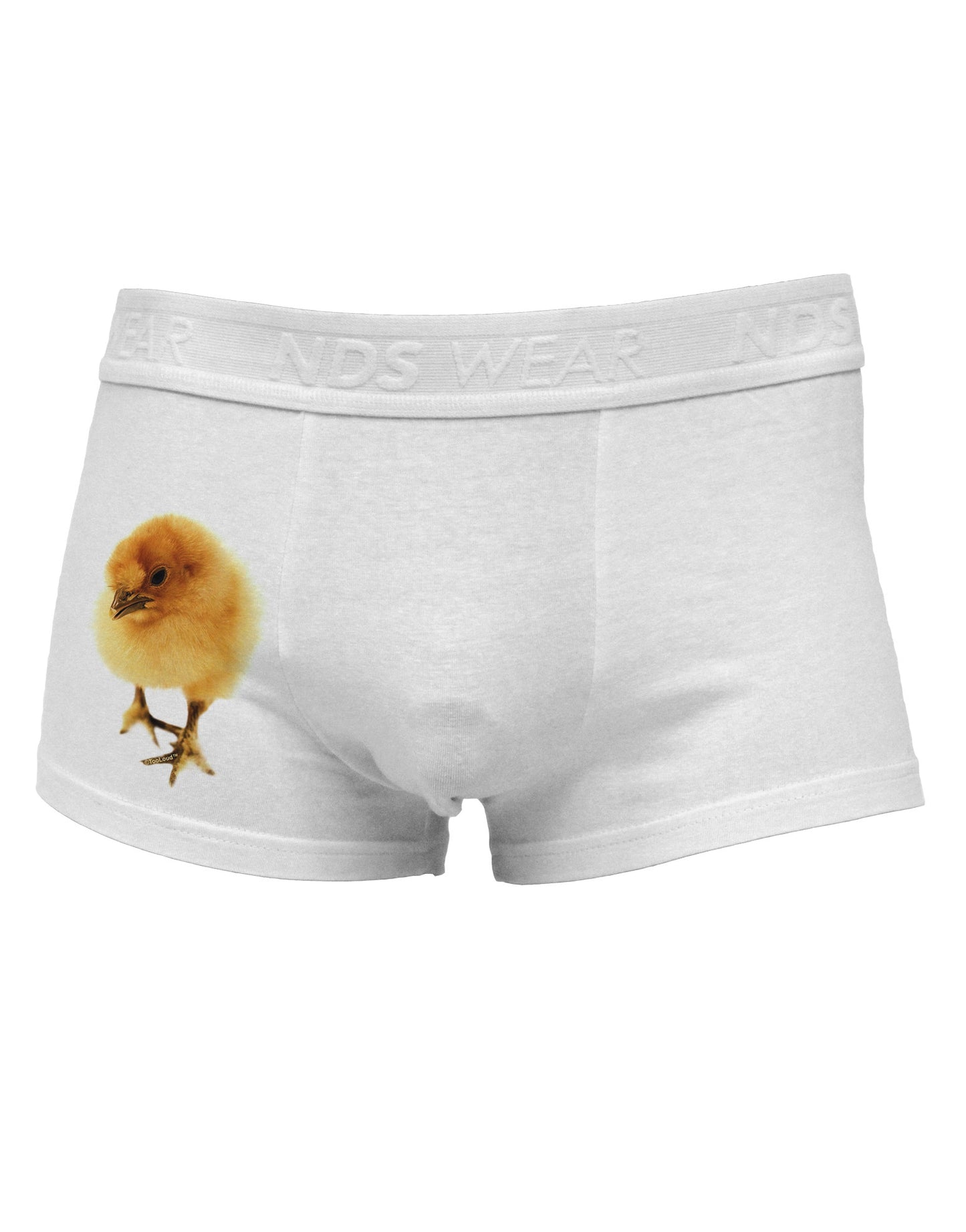 Fluffy Chick Side Printed Mens Trunk Underwear-Mens Trunk Underwear-NDS Wear-White-Small-Davson Sales