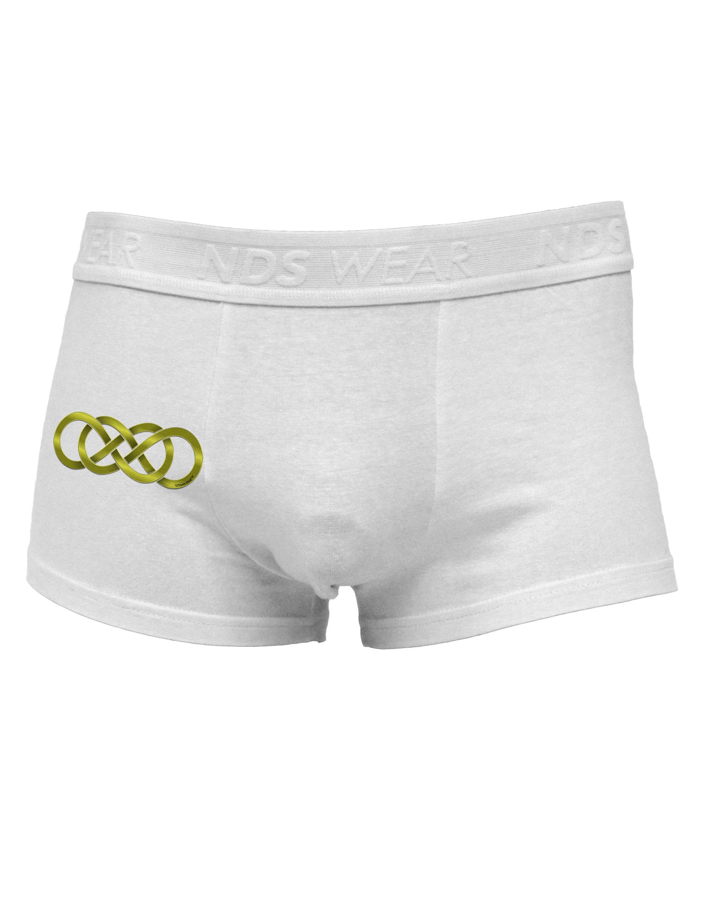 Double Infinity Gold Side Printed Mens Trunk Underwear-Mens Trunk Underwear-NDS Wear-White-Small-Davson Sales