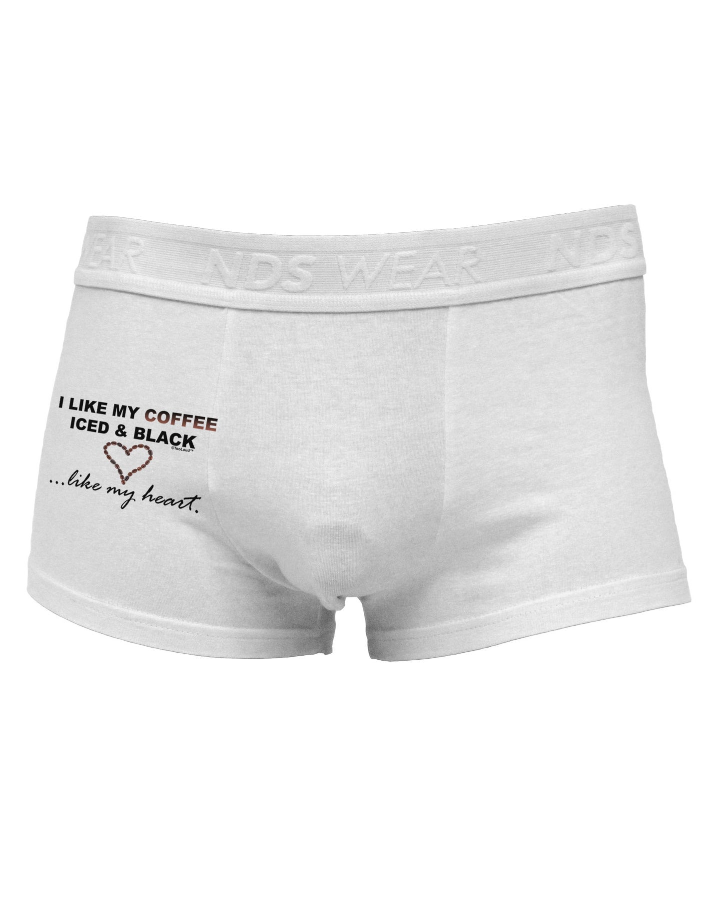 Coffee Iced and Black Side Printed Mens Trunk Underwear-Mens Trunk Underwear-NDS Wear-White-Small-Davson Sales
