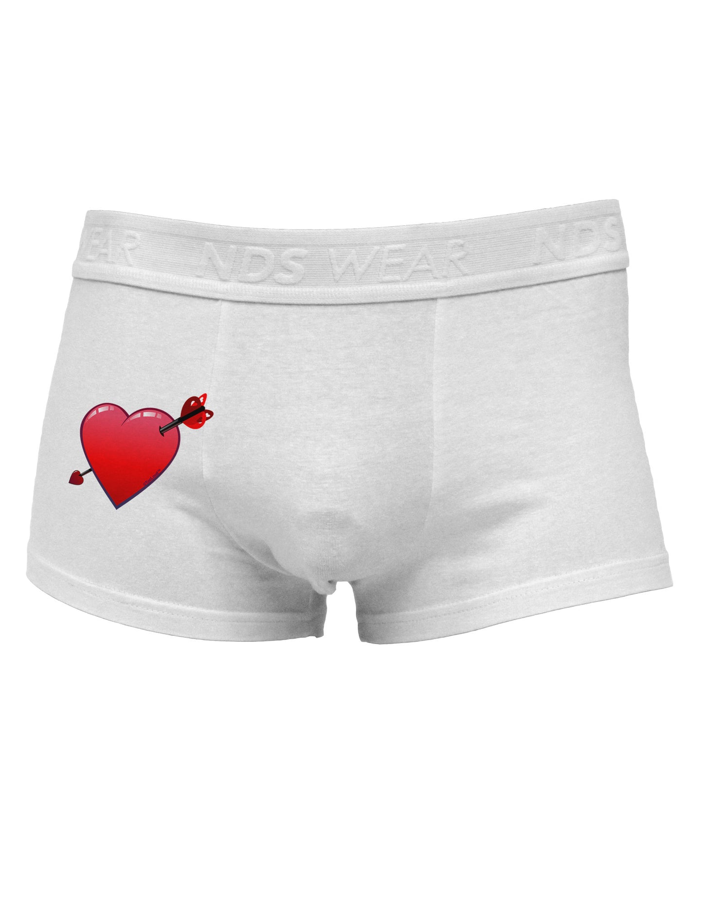Shot Through the Heart Cute Side Printed Mens Trunk Underwear by NDS Wear-Mens Trunk Underwear-NDS Wear-White-Small-Davson Sales