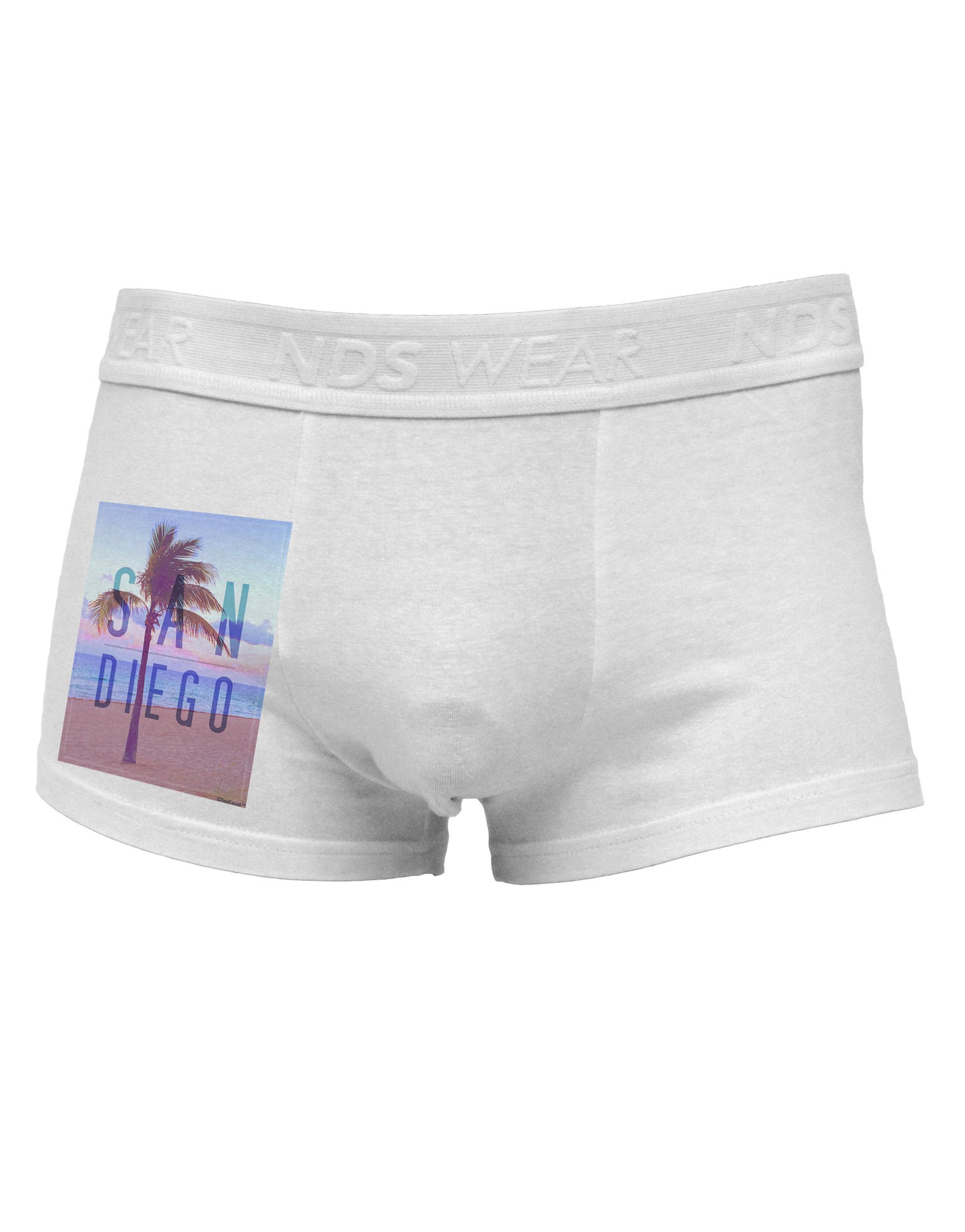 San Diego Beach Filter Side Printed Mens Trunk Underwear-Mens Trunk Underwear-NDS Wear-White-Small-Davson Sales