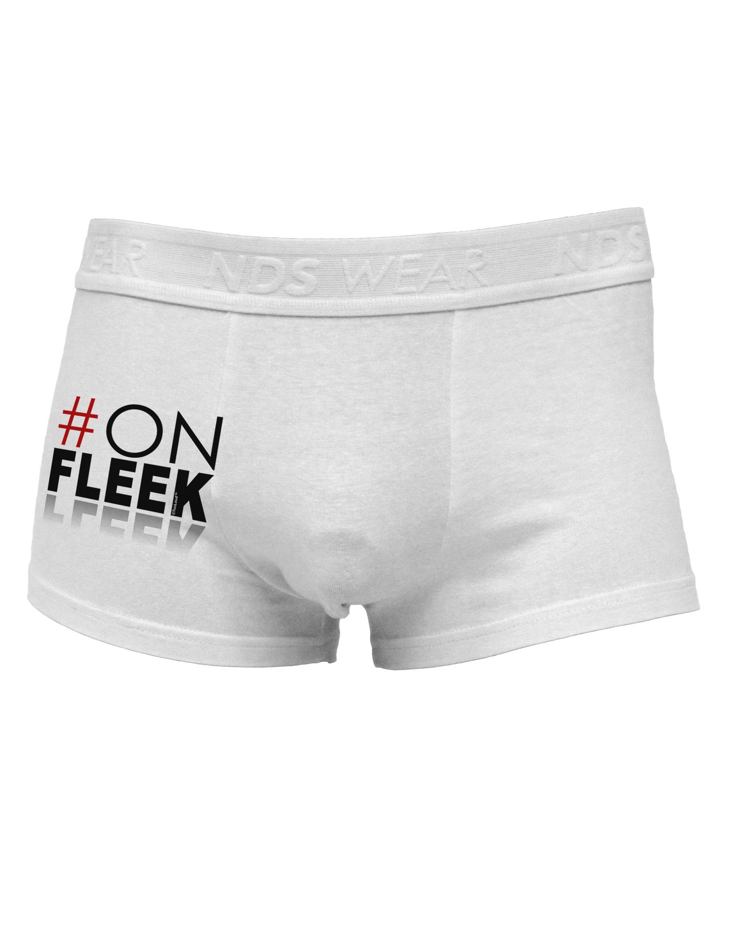 Hashtag On Fleek Side Printed Mens Trunk Underwear-Mens Trunk Underwear-NDS Wear-White-Small-Davson Sales