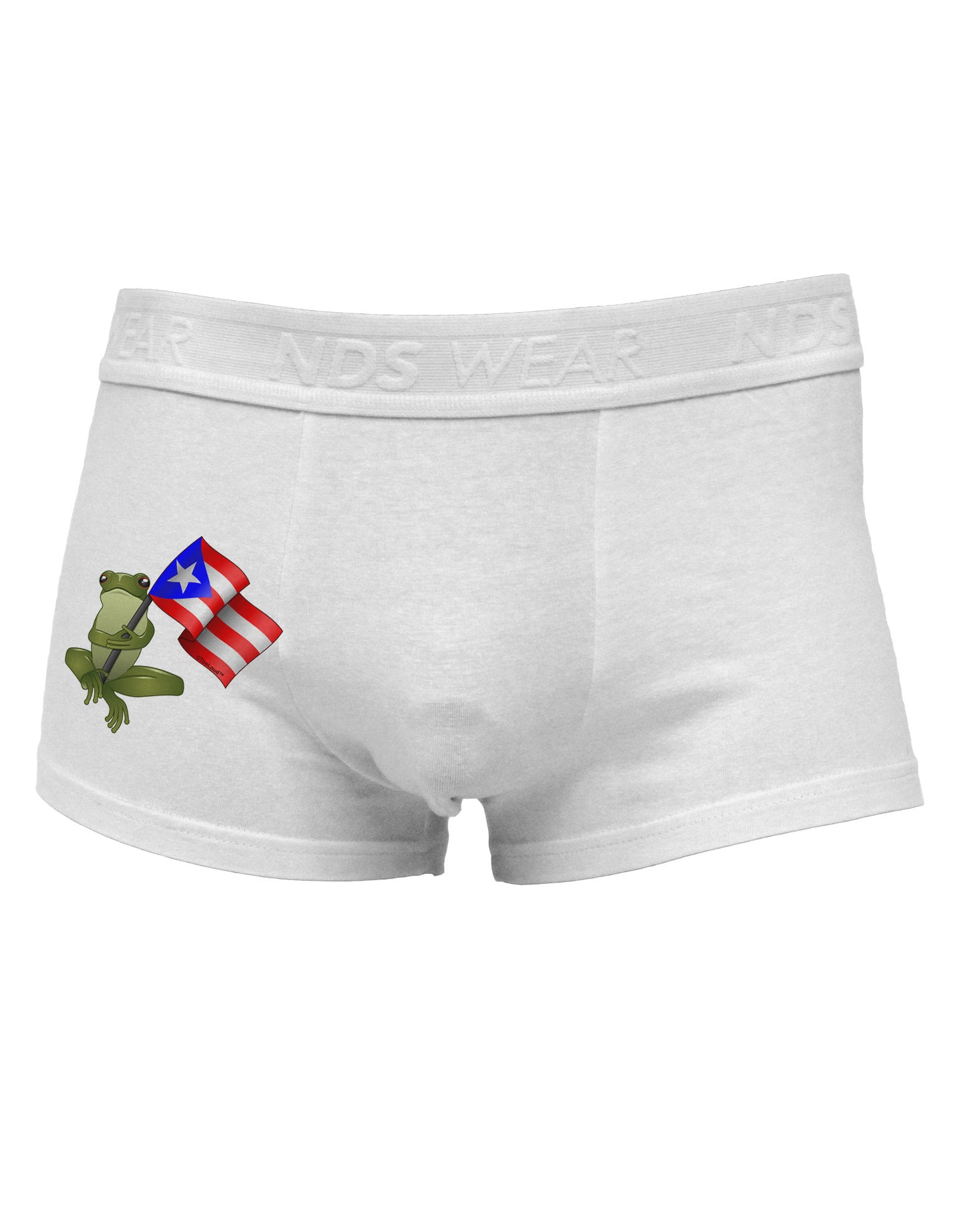 Coqui Holding Flag Side Printed Mens Trunk Underwear-Mens Trunk Underwear-NDS Wear-White-Small-Davson Sales