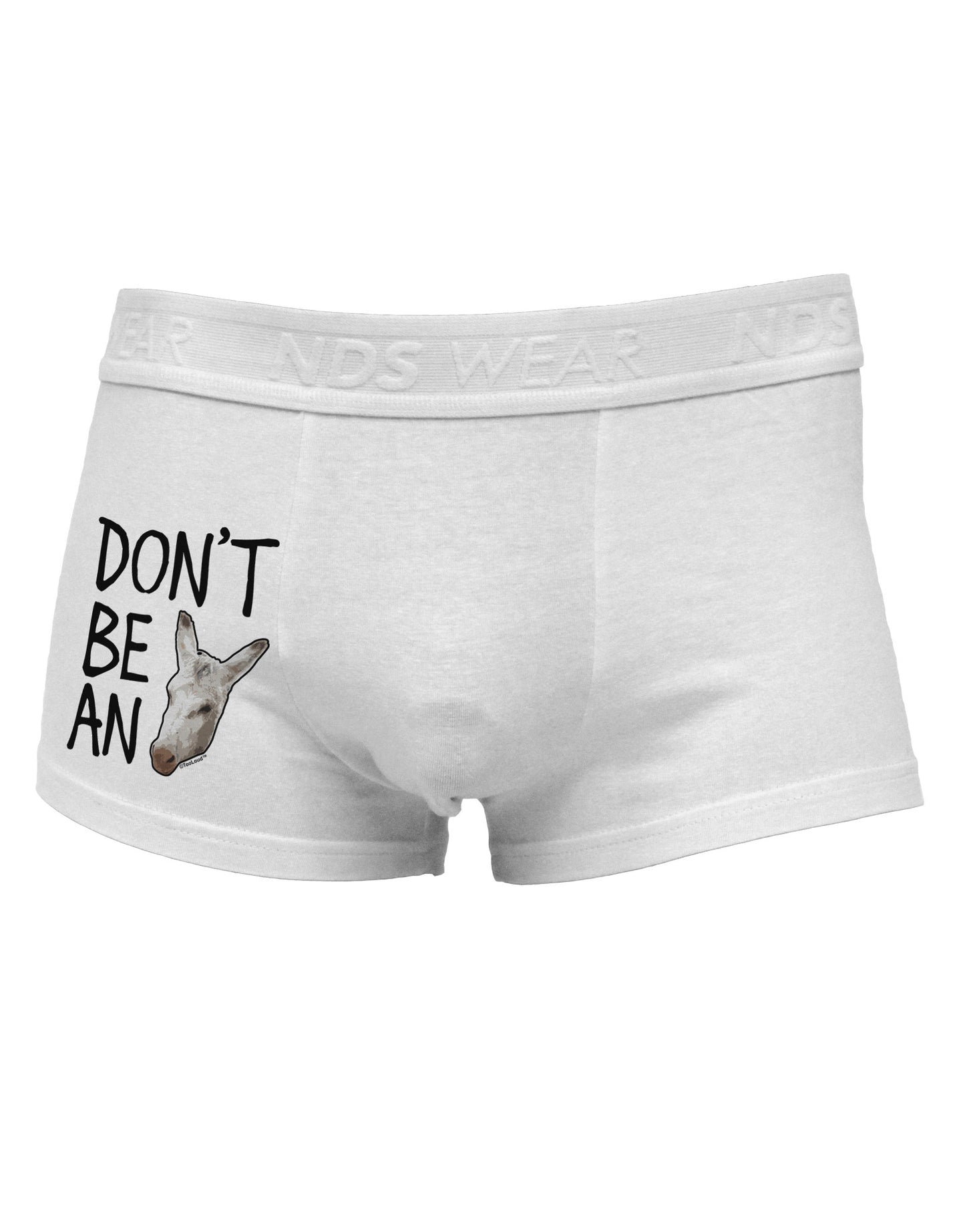 Don't Be An Ass Side Printed Mens Trunk Underwear-Mens Trunk Underwear-NDS Wear-White-Small-Davson Sales