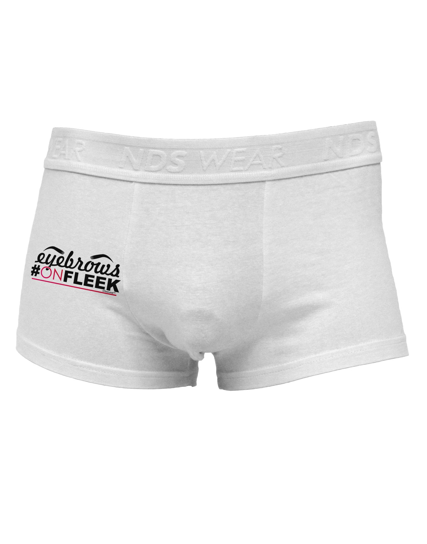 Eyebrows On Fleek Side Printed Mens Trunk Underwear-Mens Trunk Underwear-NDS Wear-White-Small-Davson Sales