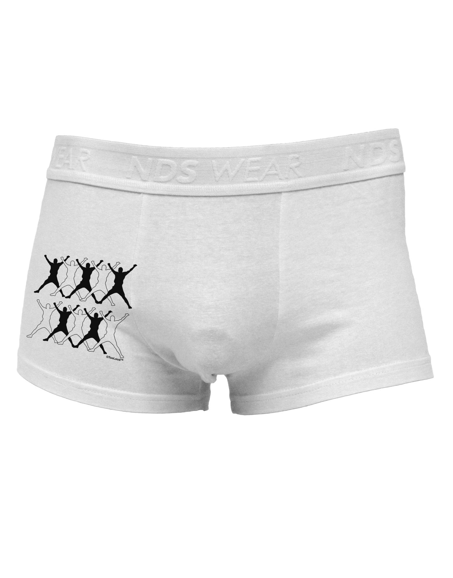 Ten Lords A Leaping Side Printed Mens Trunk Underwear-Mens Trunk Underwear-NDS Wear-White-Small-Davson Sales