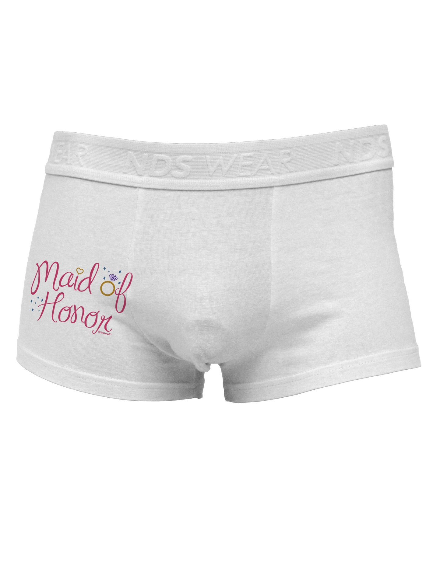 Maid of Honor - Diamond Ring Design - Color Side Printed Mens Trunk Underwear-Mens Trunk Underwear-NDS Wear-White-Small-Davson Sales