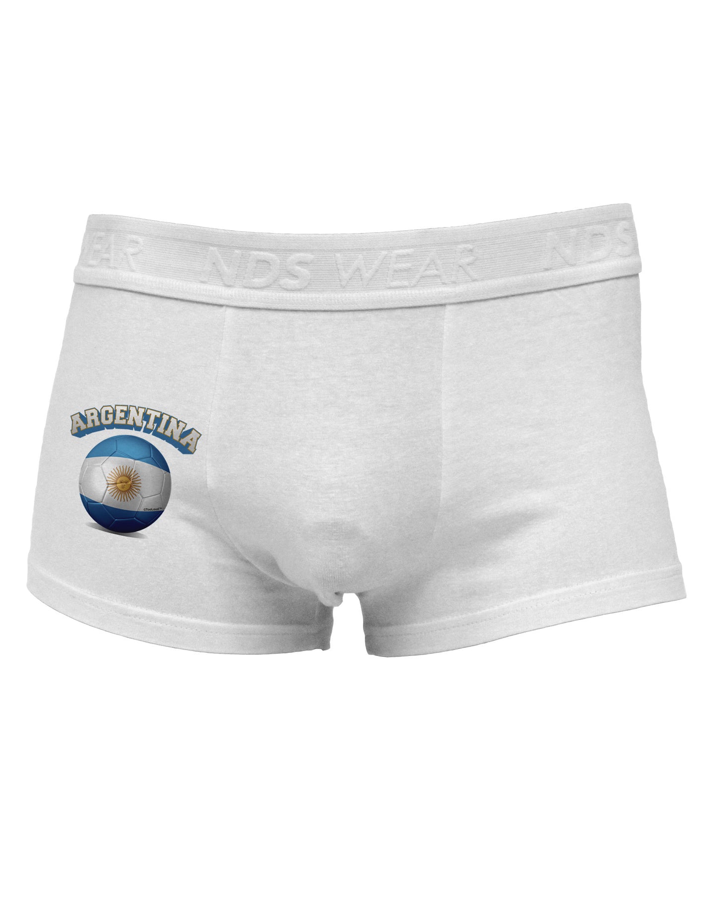 Soccer Ball Flag - Argentina Side Printed Mens Trunk Underwear-Mens Trunk Underwear-NDS Wear-White-Small-Davson Sales