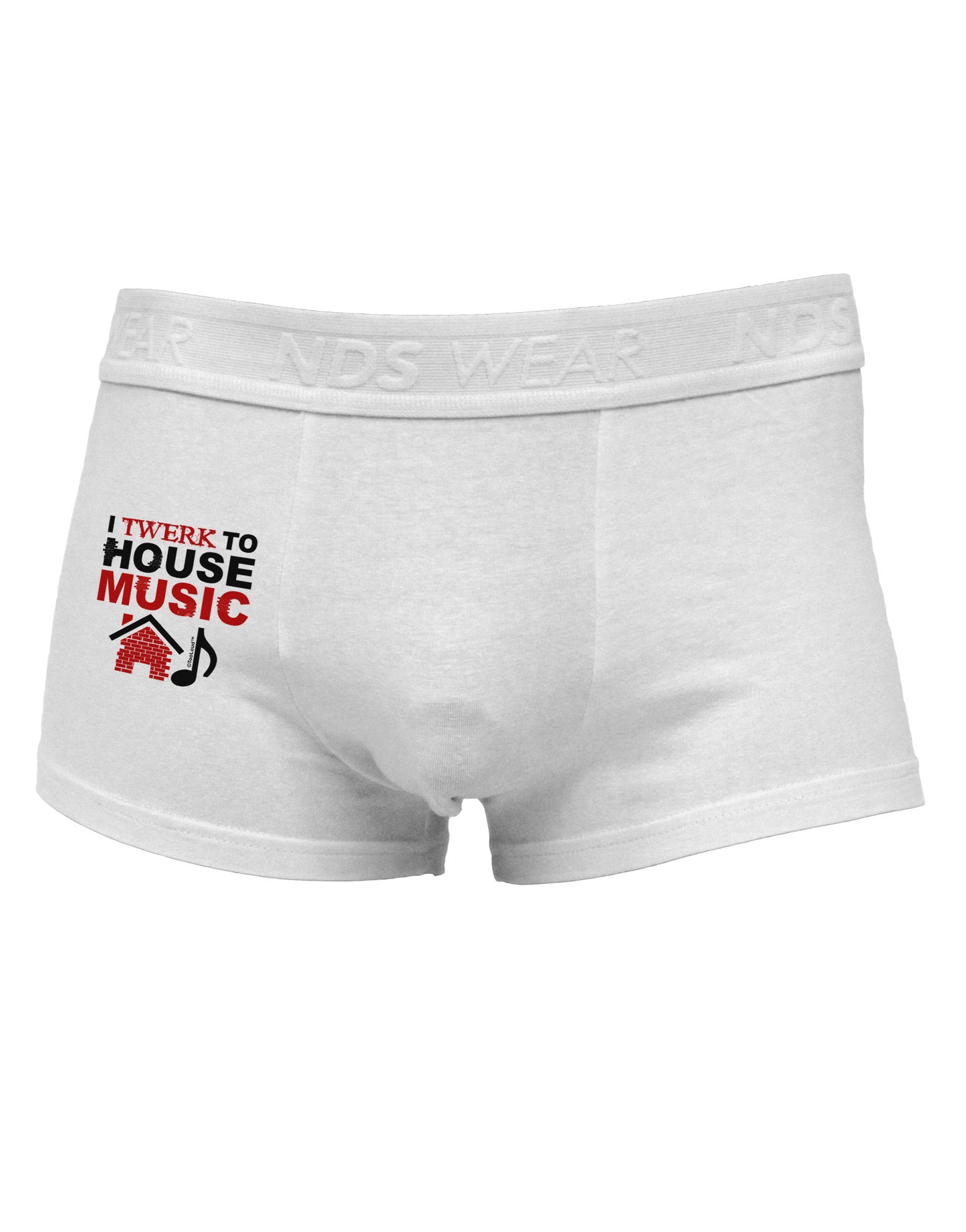 Twerk To House Side Printed Mens Trunk Underwear-Mens Trunk Underwear-NDS Wear-White-Small-Davson Sales