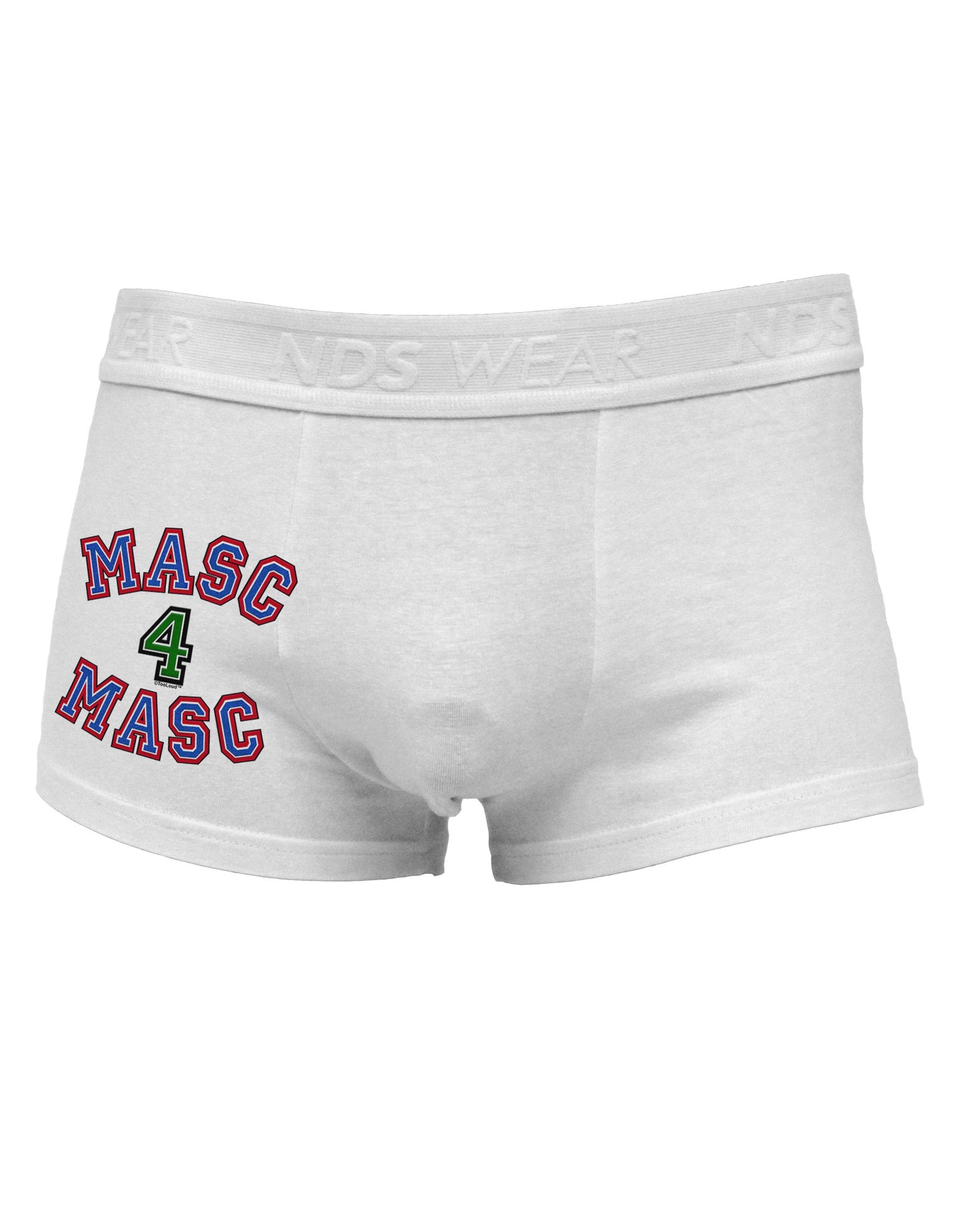 Masc 4 Masc College Stud Side Printed Mens Trunk Underwear by NDS Wear-Mens Trunk Underwear-NDS Wear-White-Small-Davson Sales