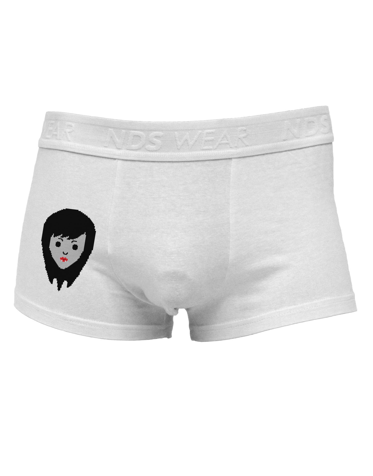 Cute Pixel Vampire Female Side Printed Mens Trunk Underwear-Mens Trunk Underwear-NDS Wear-White-Small-Davson Sales