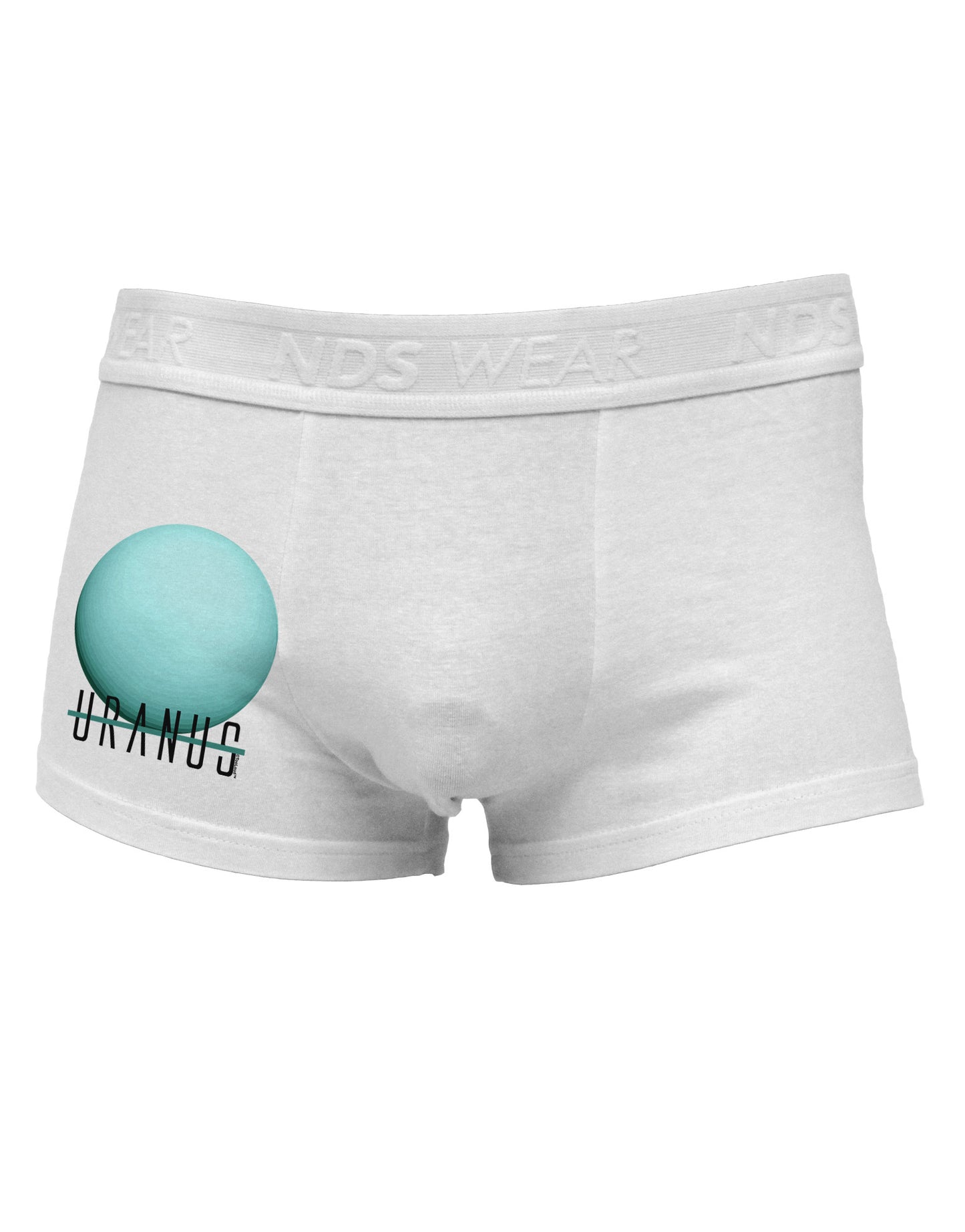 Planet Uranus Text Side Printed Mens Trunk Underwear-Mens Trunk Underwear-NDS Wear-White-Small-Davson Sales
