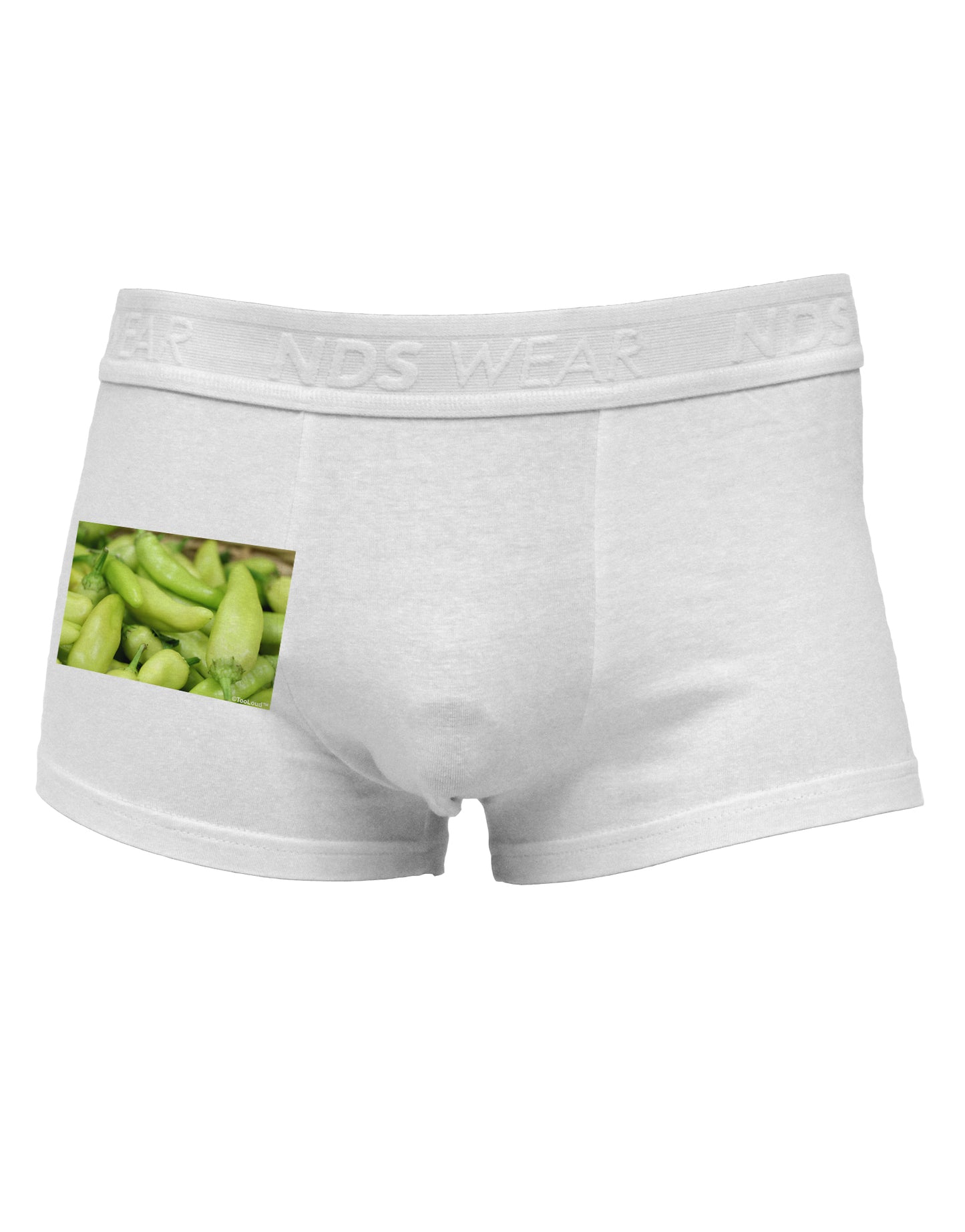 Buy Local - Jalapenos Side Printed Mens Trunk Underwear-Mens Trunk Underwear-NDS Wear-White-Small-Davson Sales
