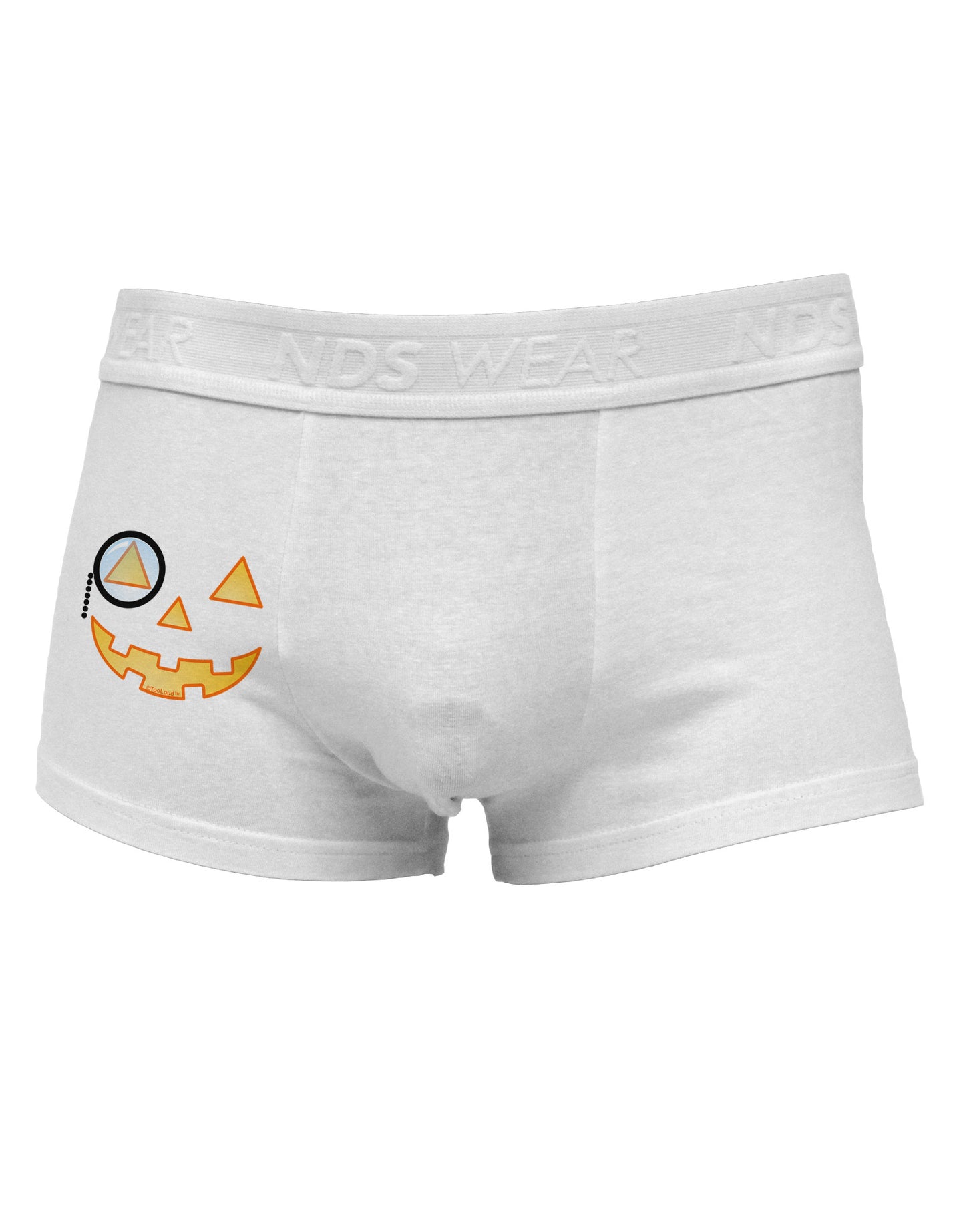 Monocle Jack-o-Lantern Color Side Printed Mens Trunk Underwear-Mens Trunk Underwear-NDS Wear-White-Small-Davson Sales