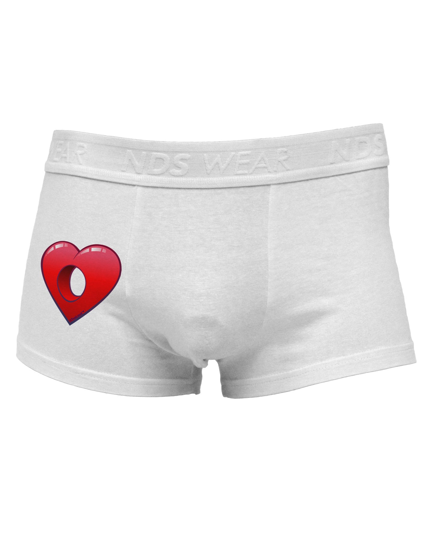 Hole Heartedly Broken Heart Side Printed Mens Trunk Underwear by NDS Wear-Mens Trunk Underwear-NDS Wear-White-Small-Davson Sales