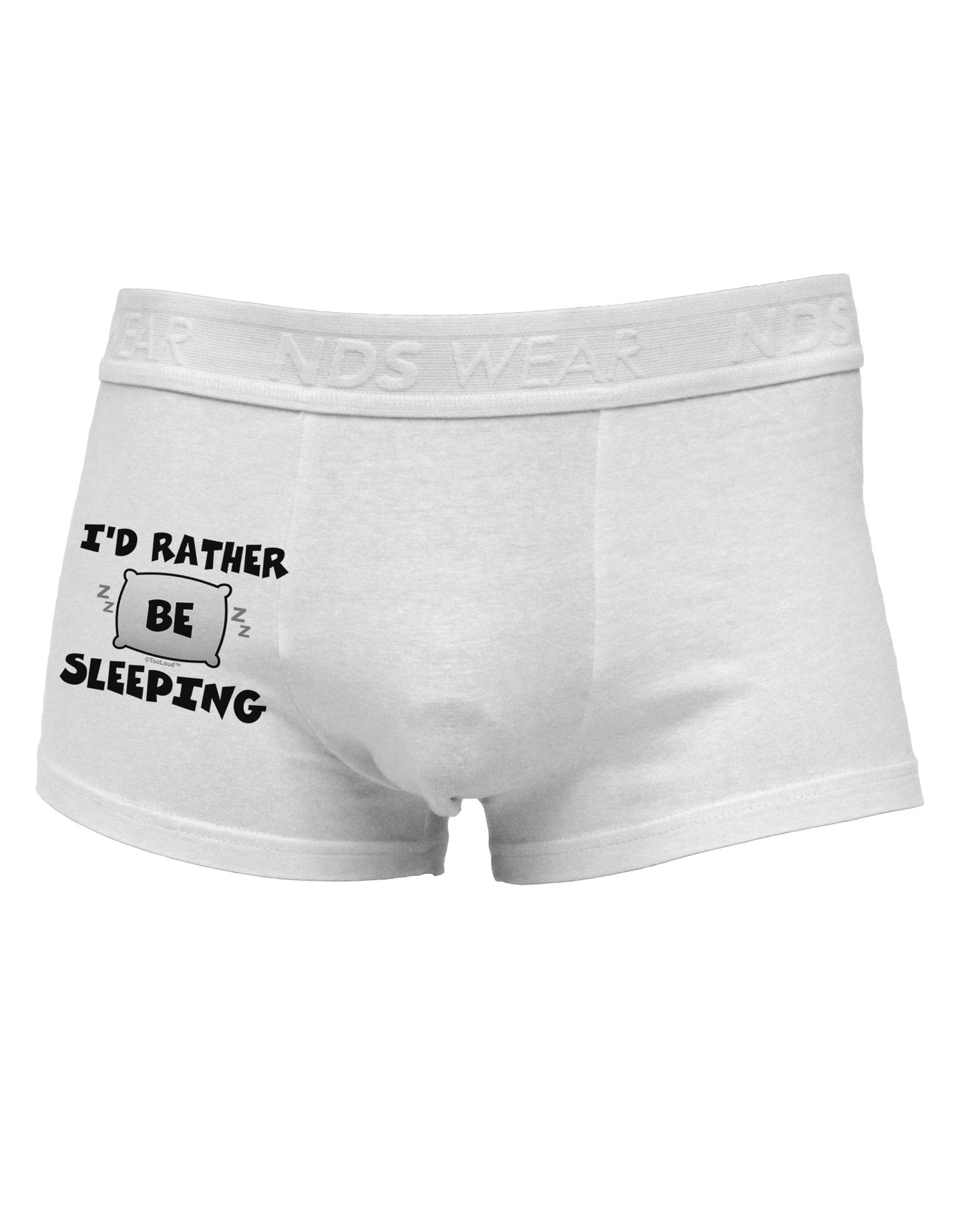 I'd Rather Be Sleeping Side Printed Mens Trunk Underwear-Mens Trunk Underwear-NDS Wear-White-Small-Davson Sales