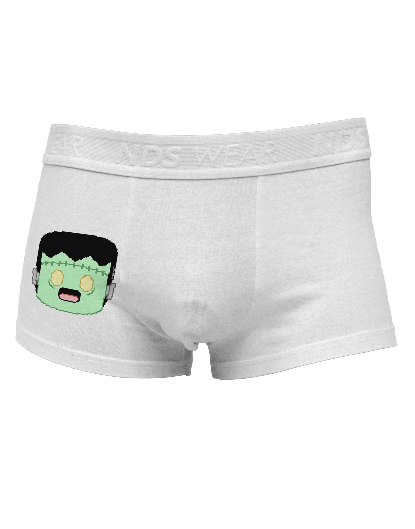Cute Pixel Monster Side Printed Mens Trunk Underwear-Mens Trunk Underwear-NDS Wear-White-Small-Davson Sales