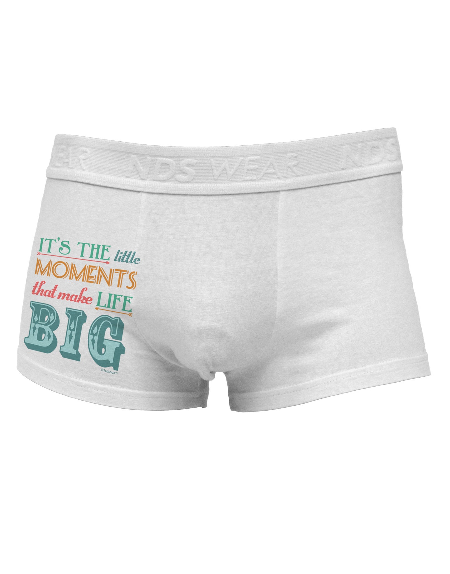 It’s the Little Moments that Make Life Big - Color Side Printed Mens Trunk Underwear-Mens Trunk Underwear-NDS Wear-White-Small-Davson Sales
