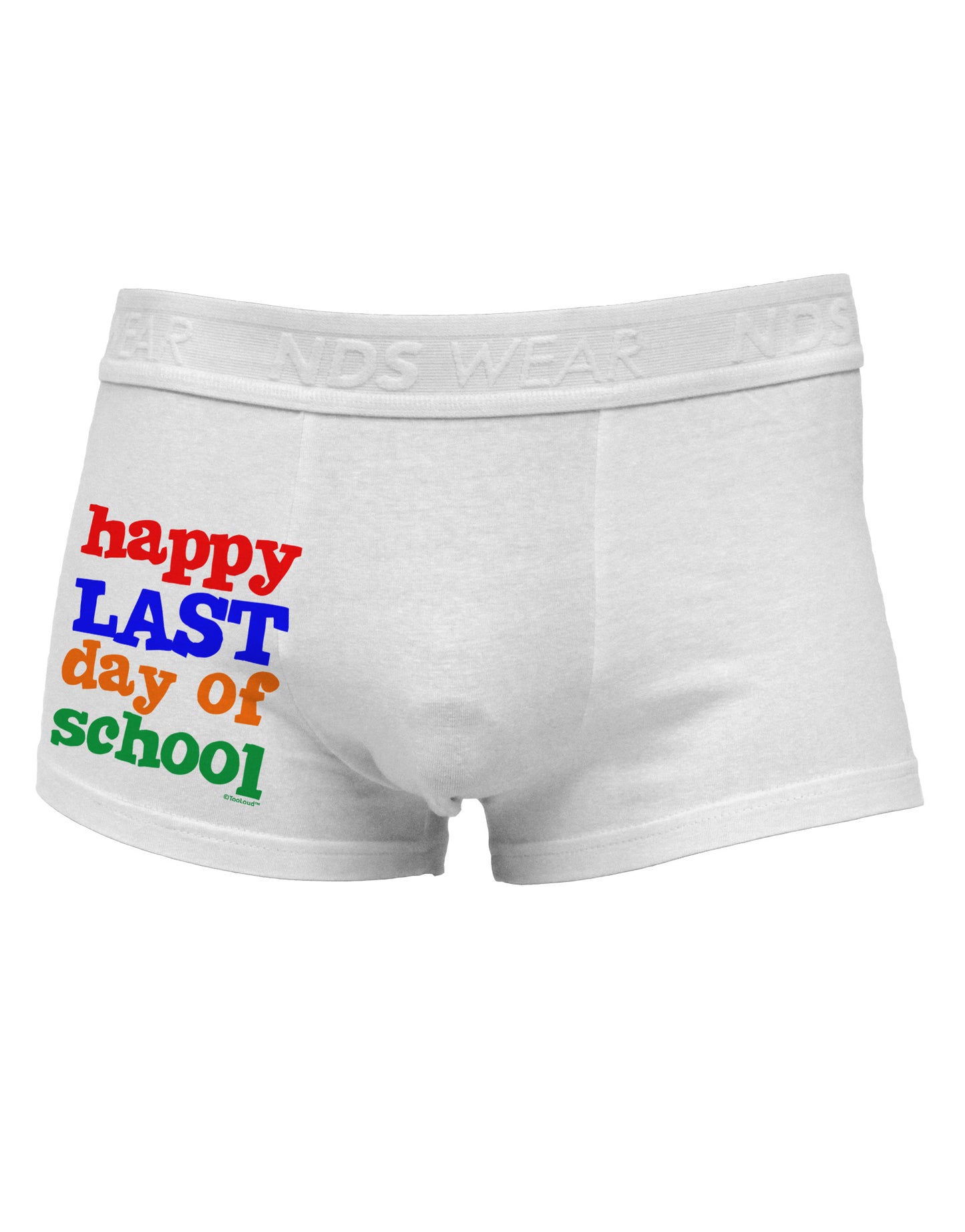 Happy Last Day of School Side Printed Mens Trunk Underwear-Mens Trunk Underwear-NDS Wear-White-Small-Davson Sales