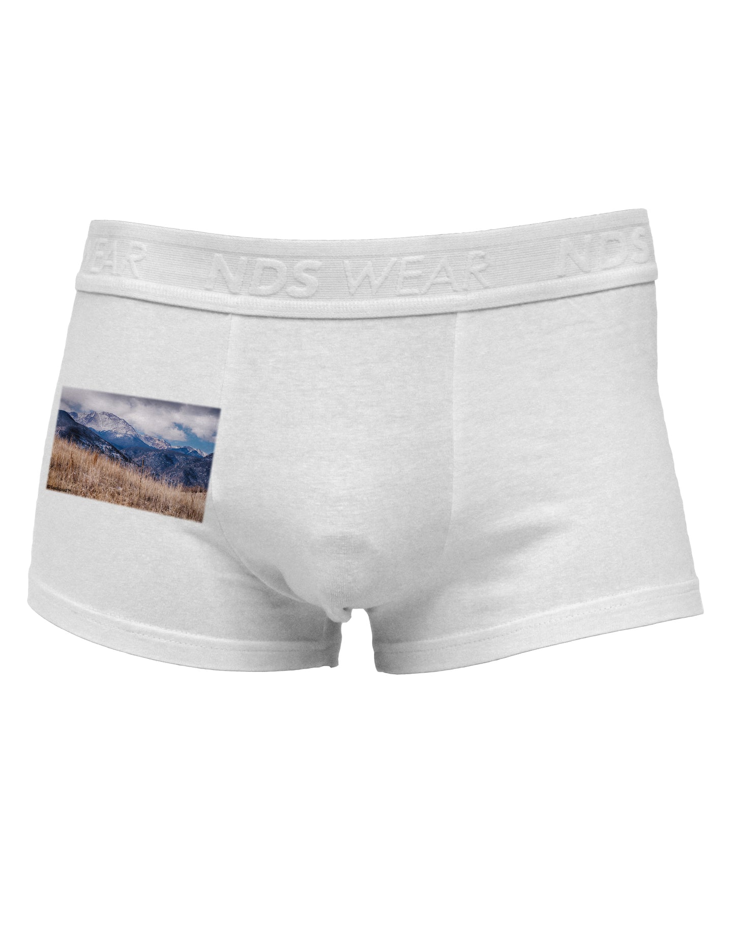 Pikes Peak CO Mountains Side Printed Mens Trunk Underwear by TooLoud-Mens Trunk Underwear-NDS Wear-White-Small-Davson Sales