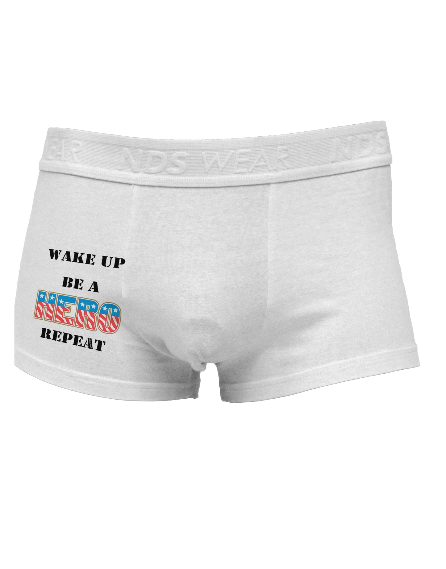 Wake Up Be A Hero Repeat Side Printed Mens Trunk Underwear by TooLoud-Mens Trunk Underwear-NDS Wear-White-Small-Davson Sales