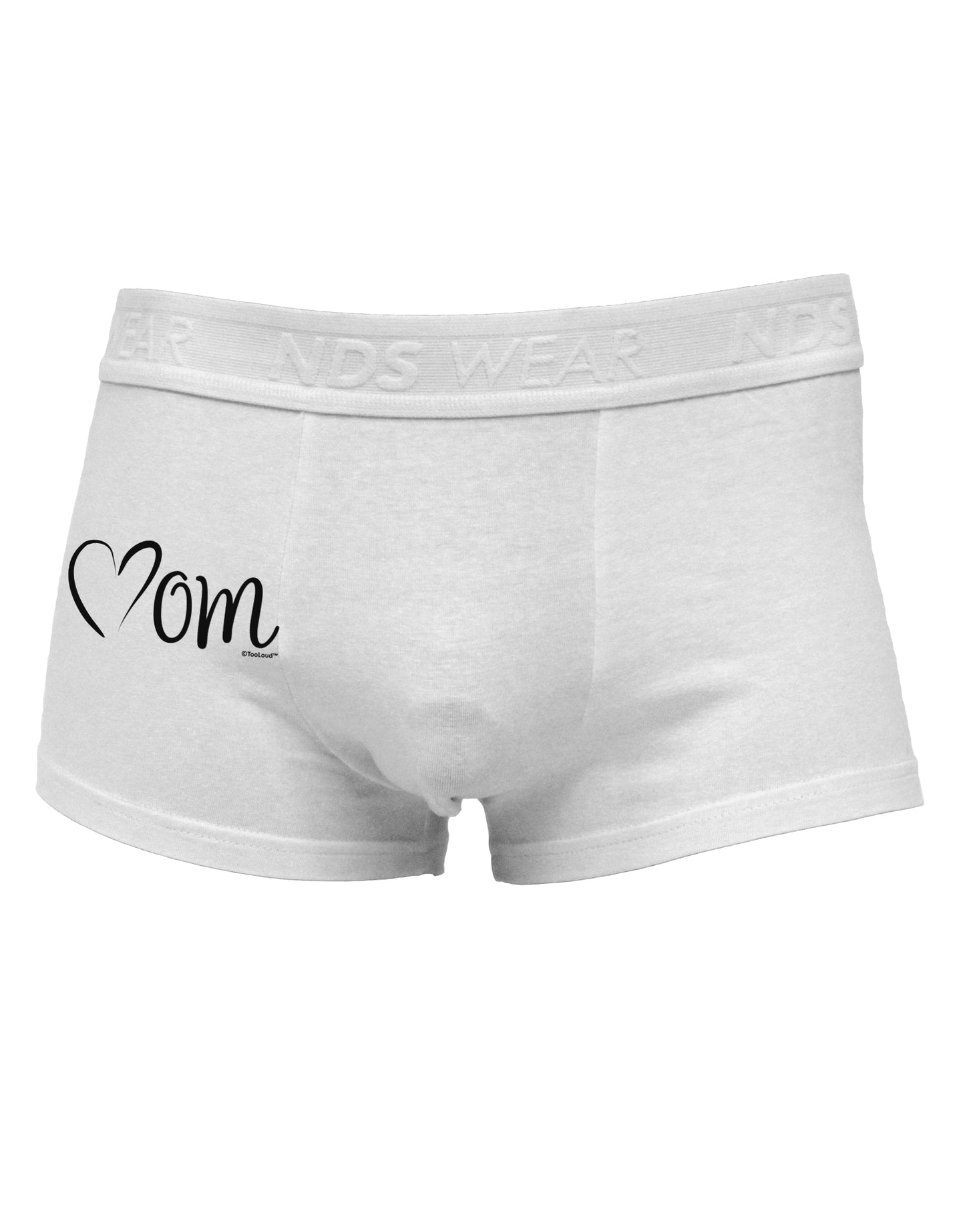 Mom with Brushed Heart Design Side Printed Mens Trunk Underwear by TooLoud-Mens Trunk Underwear-NDS Wear-White-Small-Davson Sales