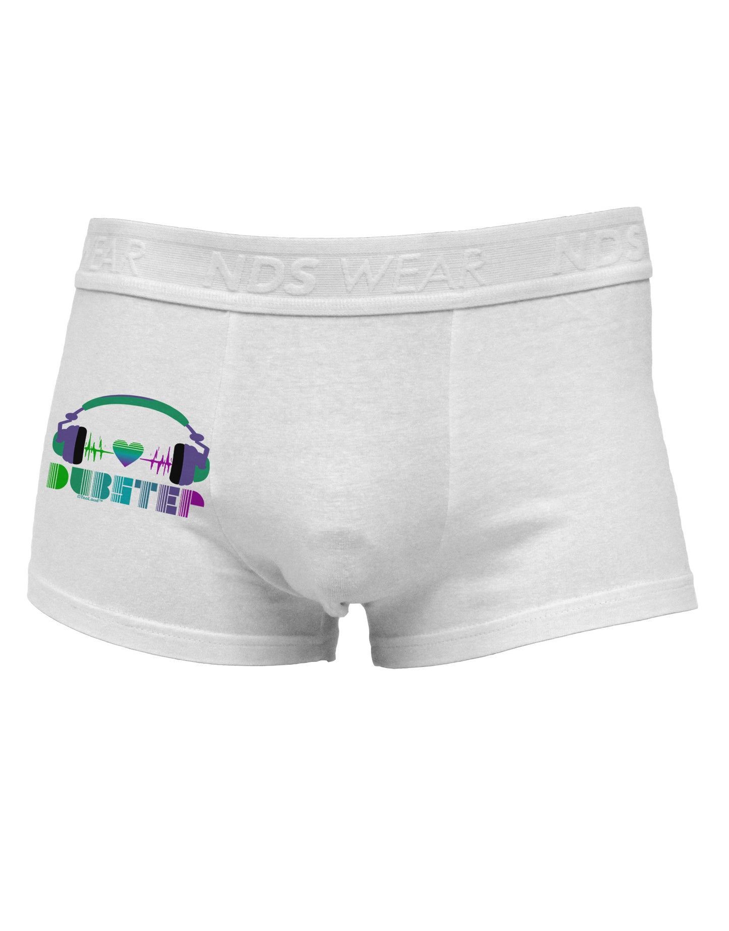 Heart Dubstep Side Printed Mens Trunk Underwear-Mens Trunk Underwear-NDS Wear-White-Small-Davson Sales