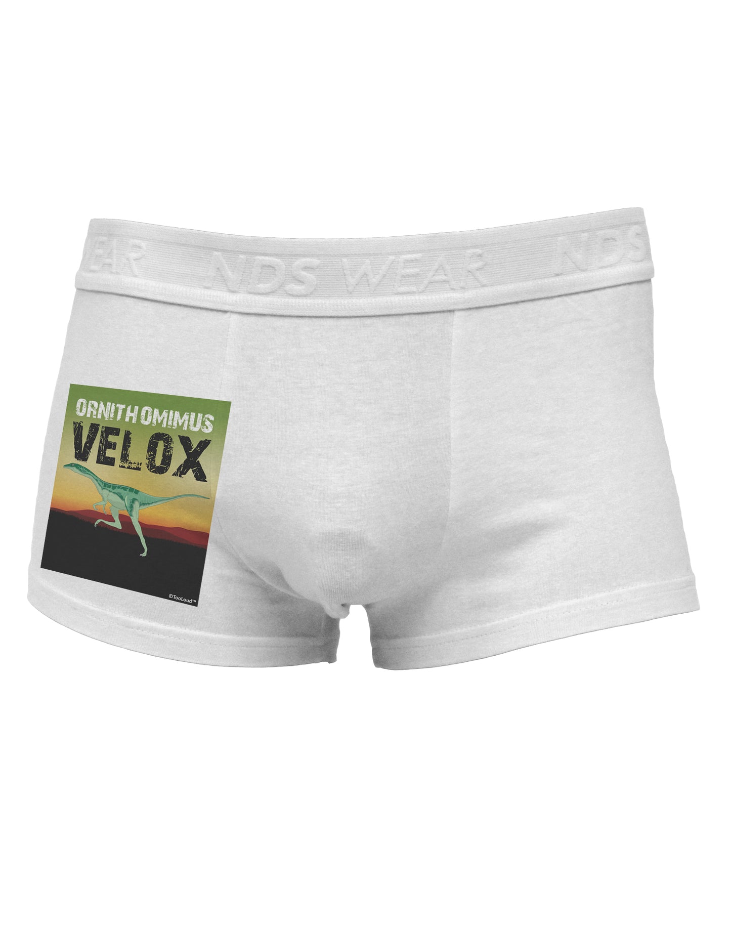 Ornithomimus Velox - With Name Side Printed Mens Trunk Underwear by TooLoud-Mens Trunk Underwear-NDS Wear-White-Small-Davson Sales