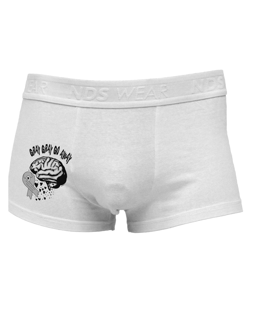 TooLoud Gray Gray Go Away Side Printed Mens Trunk Underwear-Mens Trunk Underwear-NDS Wear-White-Small-Davson Sales