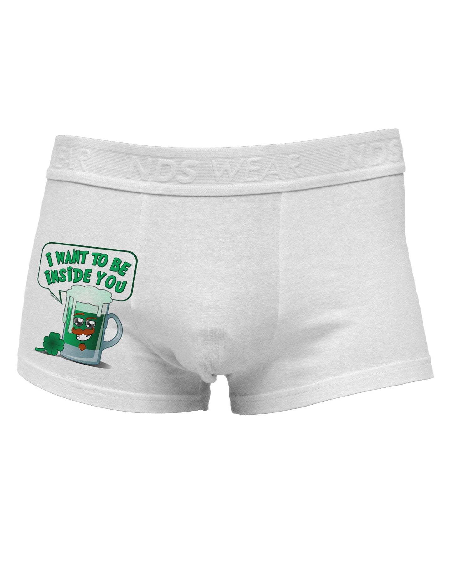 Green Beer - Inside You Side Printed Mens Trunk Underwear-Mens Trunk Underwear-NDS Wear-White-Small-Davson Sales
