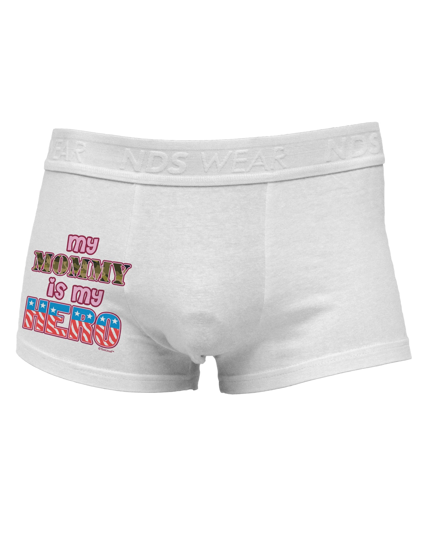 My Mommy is My Hero - Armed Forces - Pink Side Printed Mens Trunk Underwear by TooLoud-Mens Trunk Underwear-NDS Wear-White-Small-Davson Sales