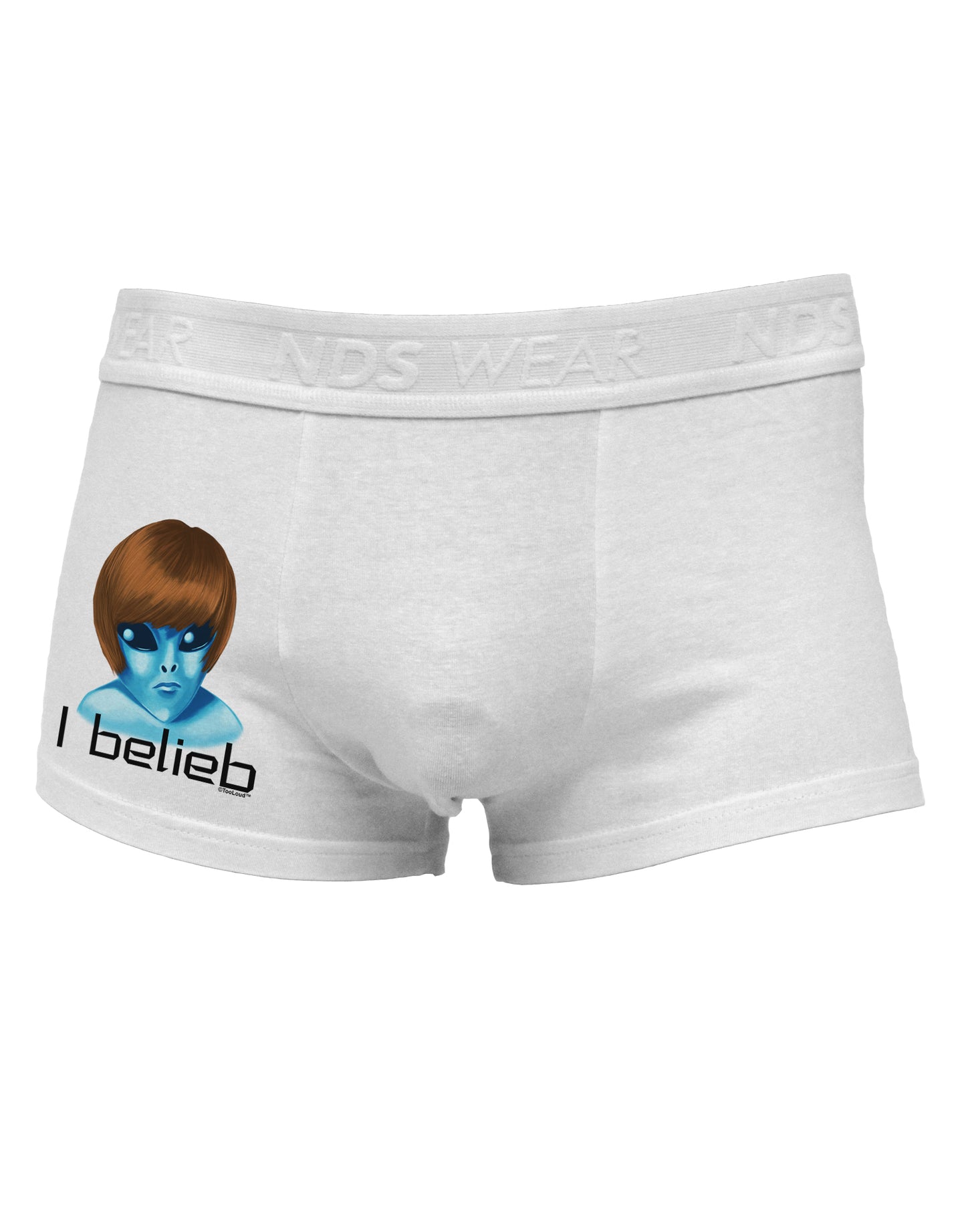 Extraterrestial - I Belieb Side Printed Mens Trunk Underwear by TooLoud-Mens Trunk Underwear-NDS Wear-White-Small-Davson Sales