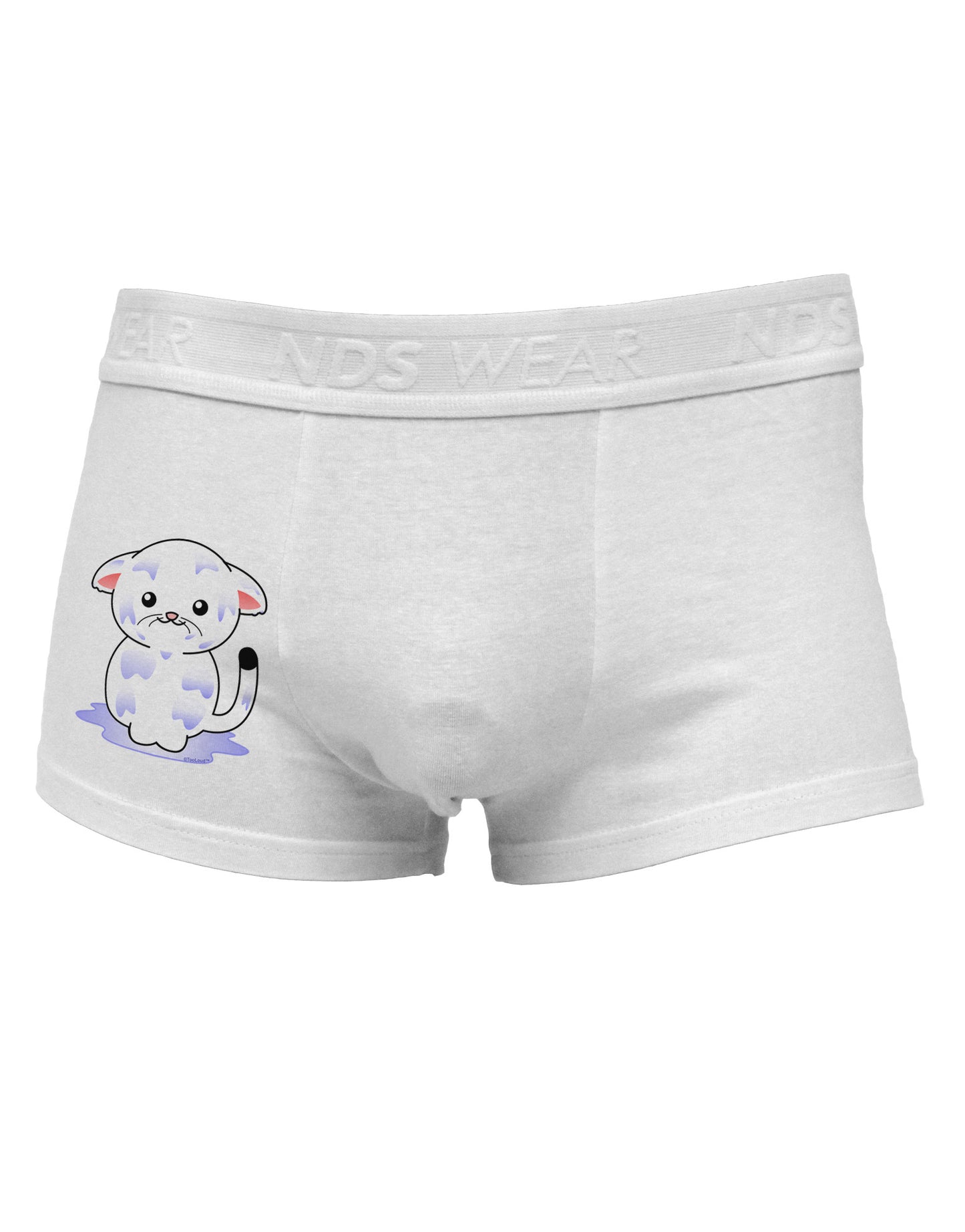TooLoud Wet Pussycat Side Printed Mens Trunk Underwear-Mens Trunk Underwear-NDS Wear-White-Small-Davson Sales