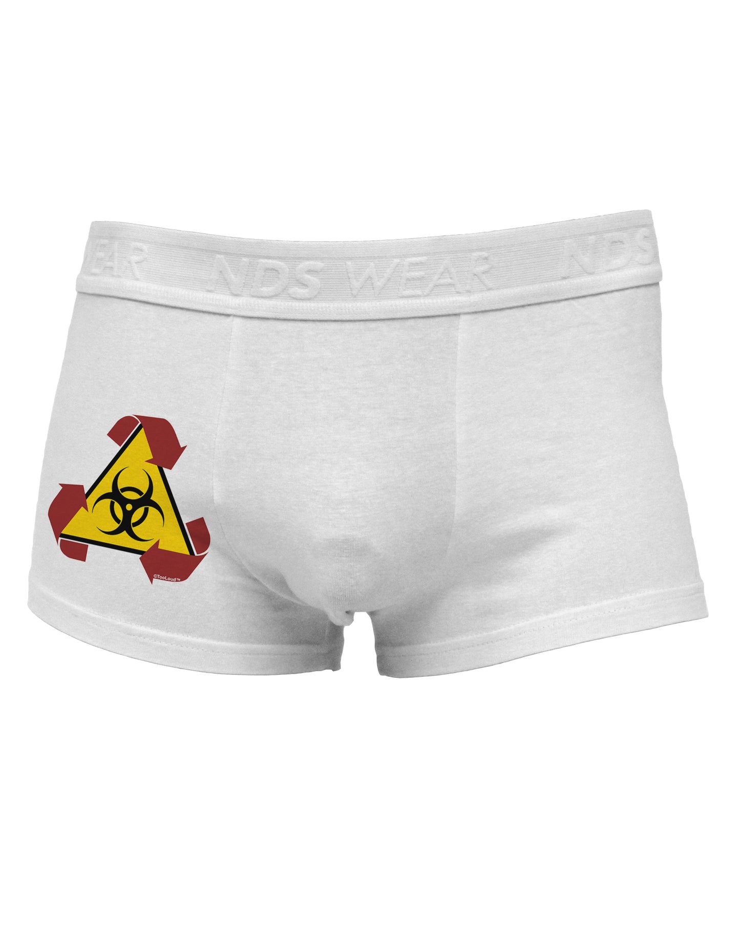 Recycle Biohazard Sign Side Printed Mens Trunk Underwear by TooLoud-Mens Trunk Underwear-NDS Wear-White-Small-Davson Sales