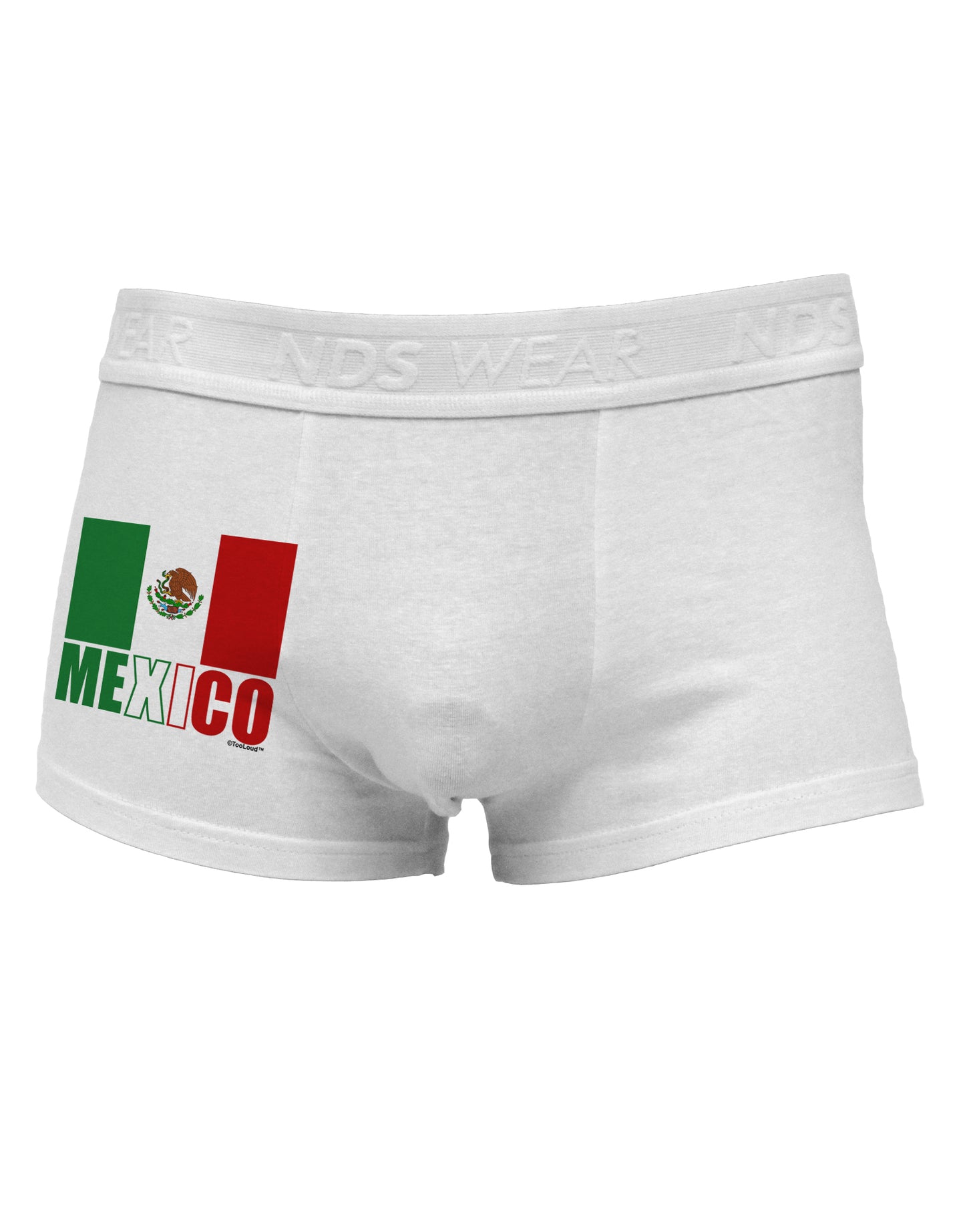 Mexican Flag - Mexico Text Side Printed Mens Trunk Underwear by TooLoud-Mens Trunk Underwear-NDS Wear-White-Small-Davson Sales