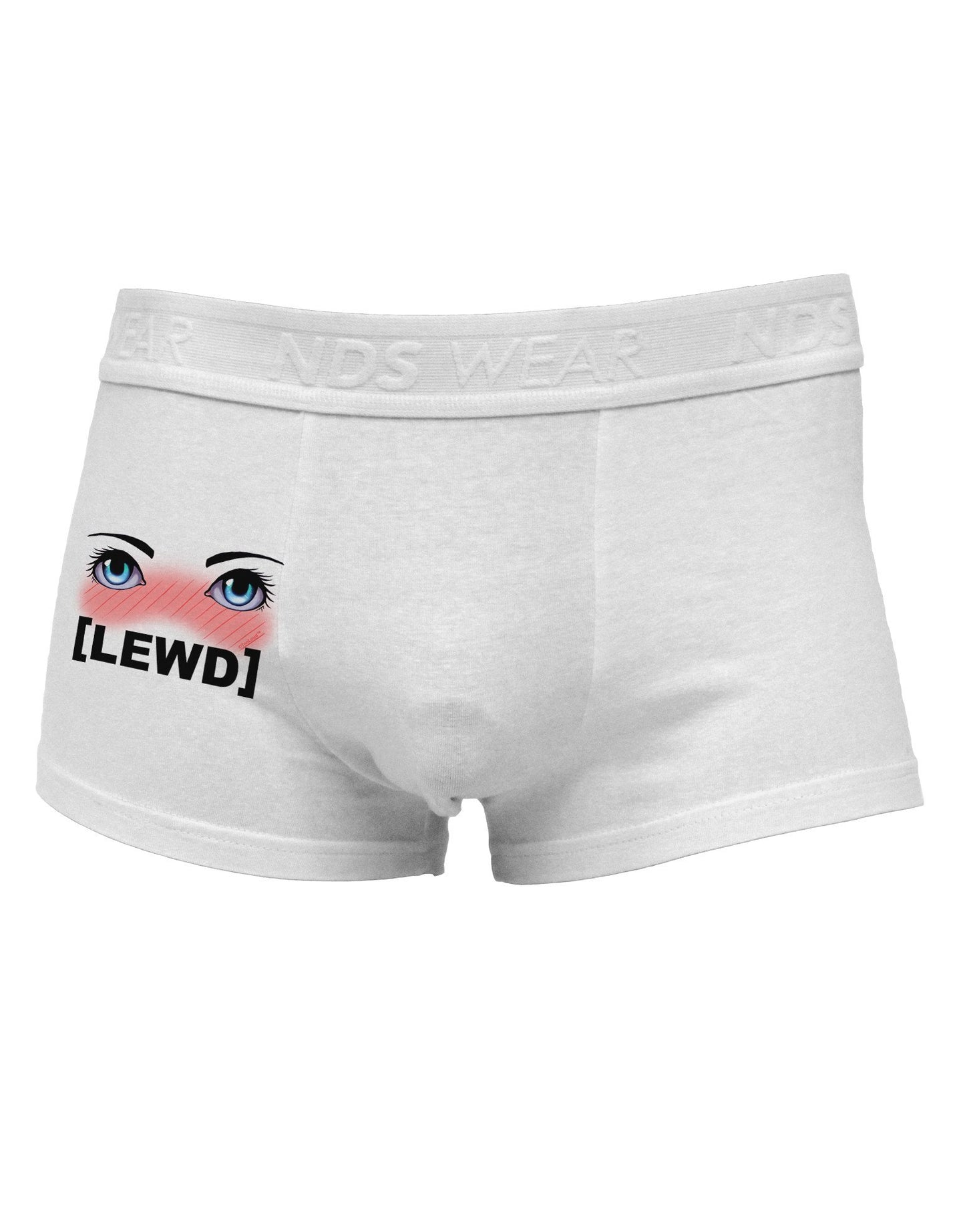 Blushing Anime Eyes Lewd Side Printed Mens Trunk Underwear-Mens Trunk Underwear-NDS Wear-White-X-Large-Davson Sales