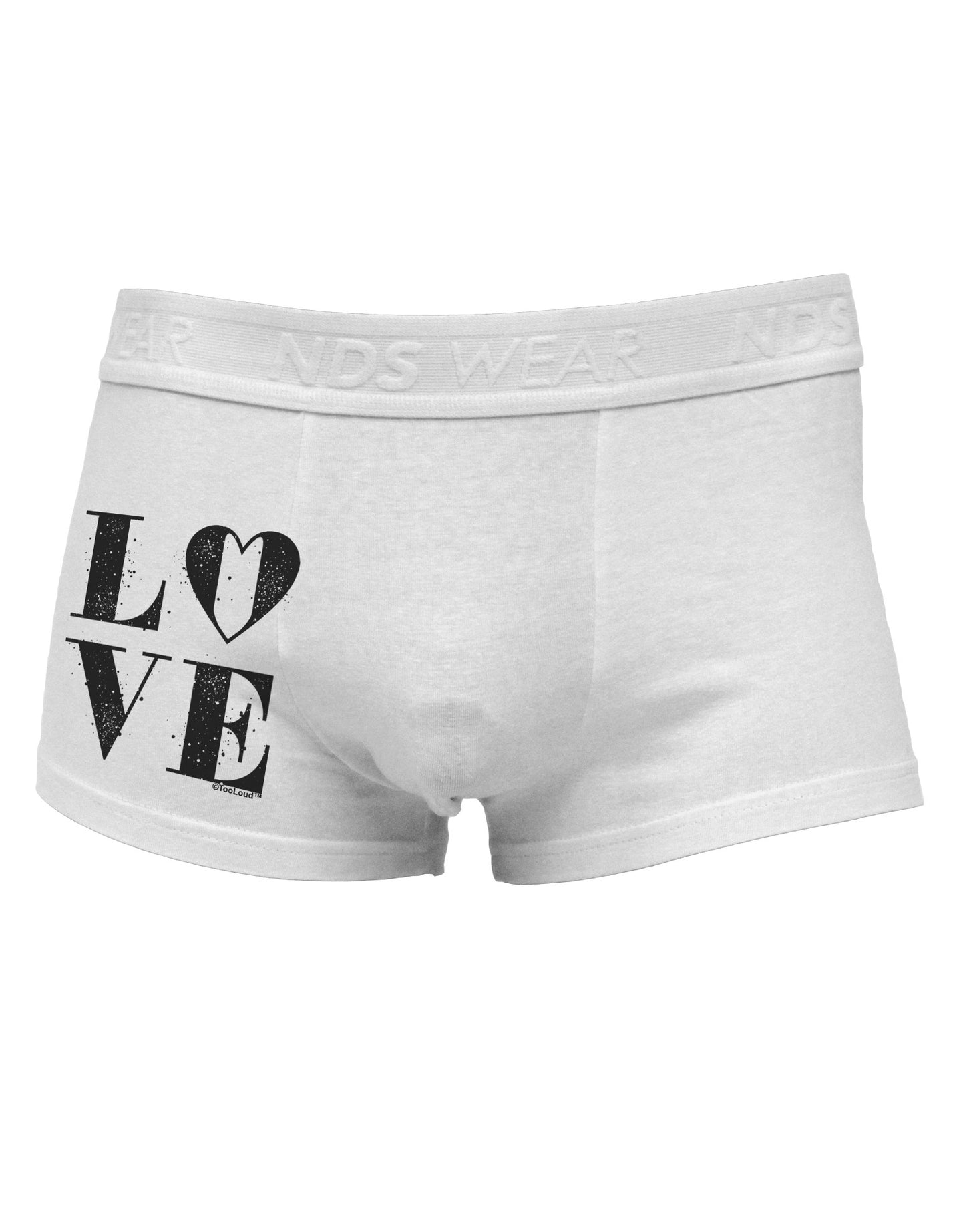 Love Splatter Side Printed Mens Trunk Underwear-Mens Trunk Underwear-NDS Wear-White-Small-Davson Sales