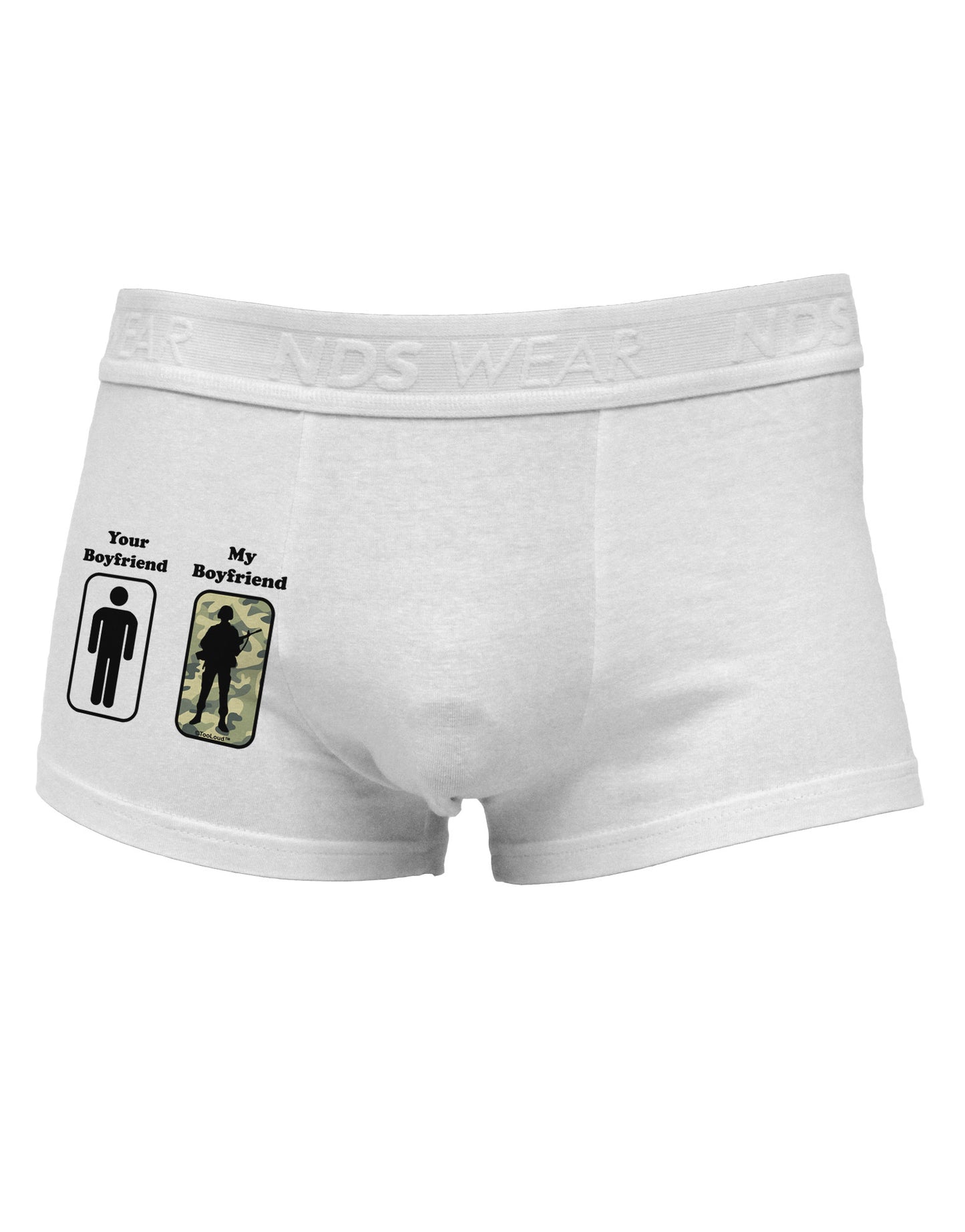 TooLoud Your Boyfriend My Boyfriend Side Printed Mens Trunk Underwear-Mens Trunk Underwear-NDS Wear-White-Small-Davson Sales