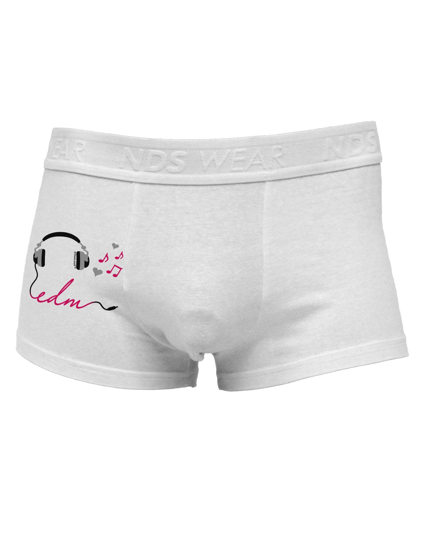 EDM Cord Pink Side Printed Mens Trunk Underwear-Mens Trunk Underwear-NDS Wear-White-Small-Davson Sales
