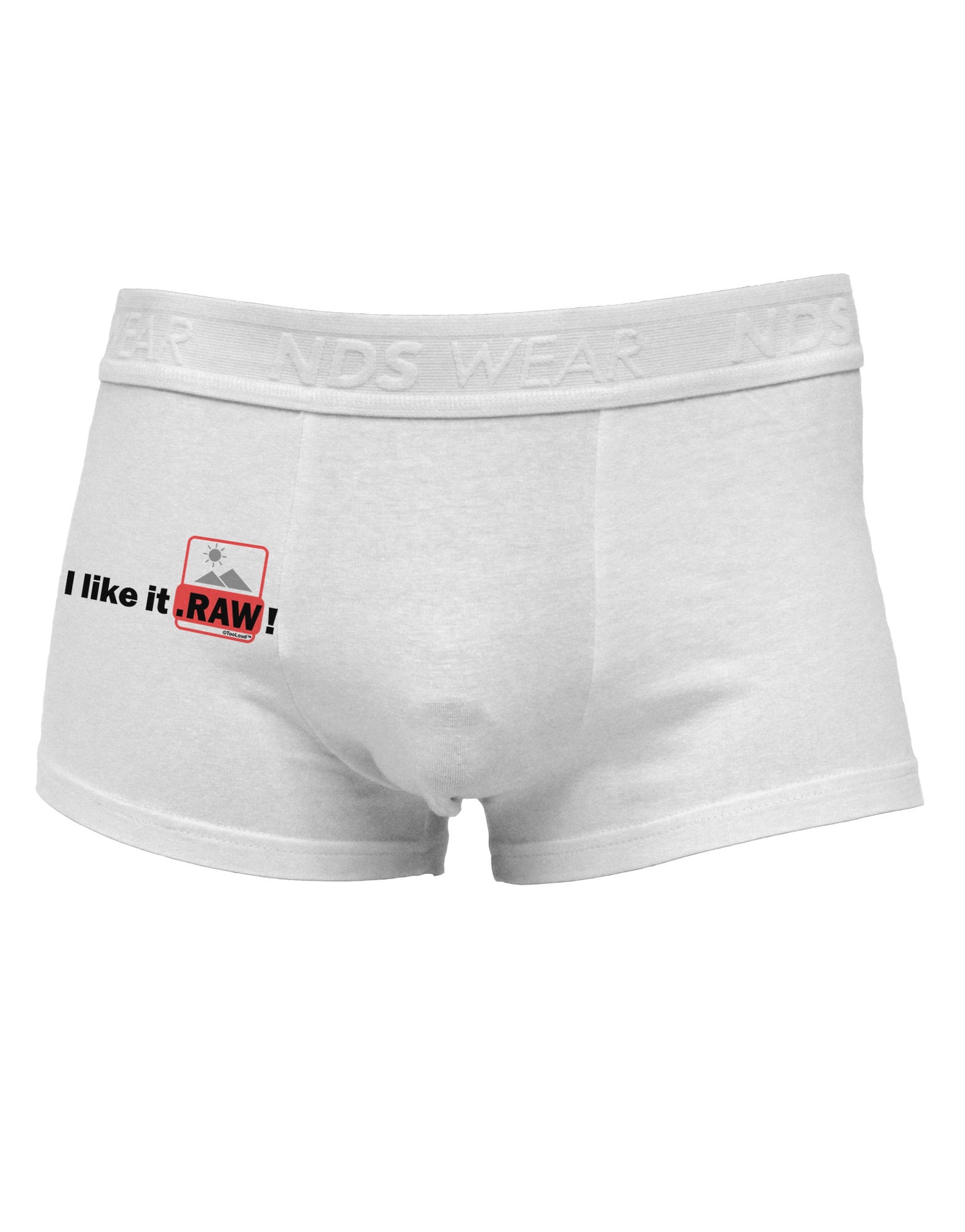 I Like It RAW Side Printed Mens Trunk Underwear-Mens Trunk Underwear-NDS Wear-White-Small-Davson Sales