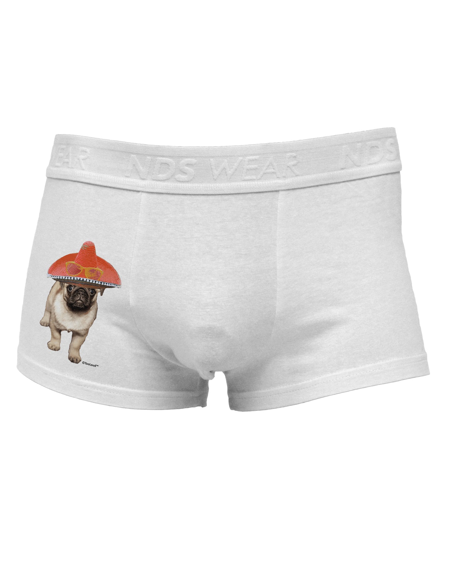 Pug Dog with Pink Sombrero Side Printed Mens Trunk Underwear by TooLoud-Mens Trunk Underwear-NDS Wear-White-Small-Davson Sales