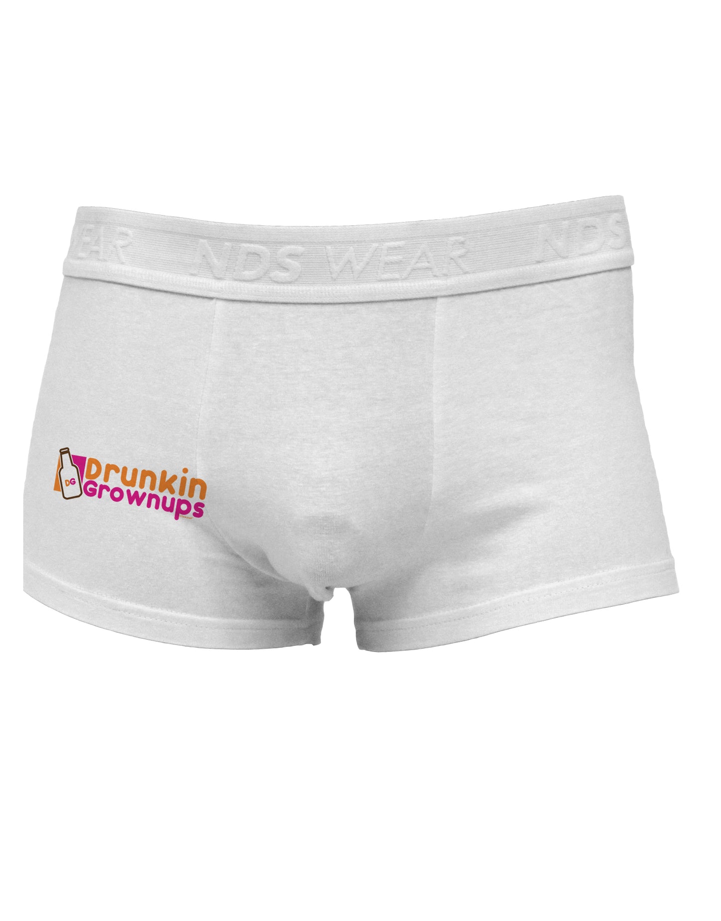 Drunken Grown ups Funny Drinking Side Printed Mens Trunk Underwear by TooLoud-Mens Trunk Underwear-NDS Wear-White-Small-Davson Sales