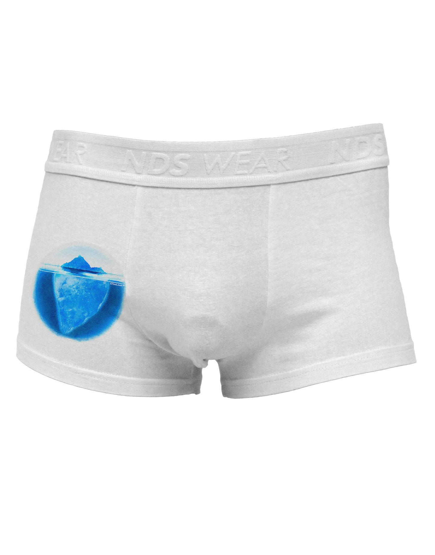 Iceberg Watercolor Side Printed Mens Trunk Underwear-Mens Trunk Underwear-NDS Wear-White-Small-Davson Sales