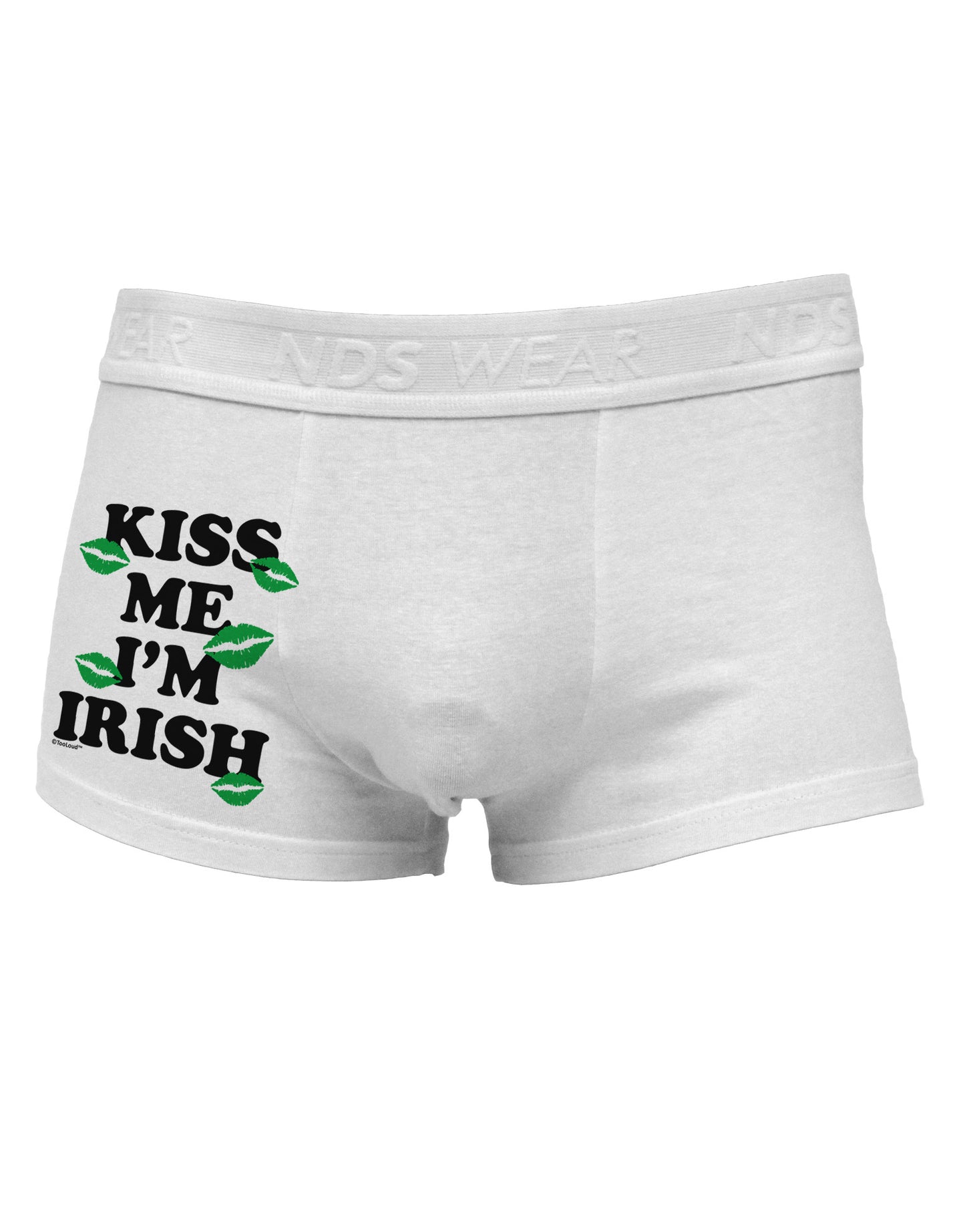 Kiss Me I'm Irish - Green Kisses Side Printed Mens Trunk Underwear by TooLoud-Mens Trunk Underwear-TooLoud-White-Small-Davson Sales