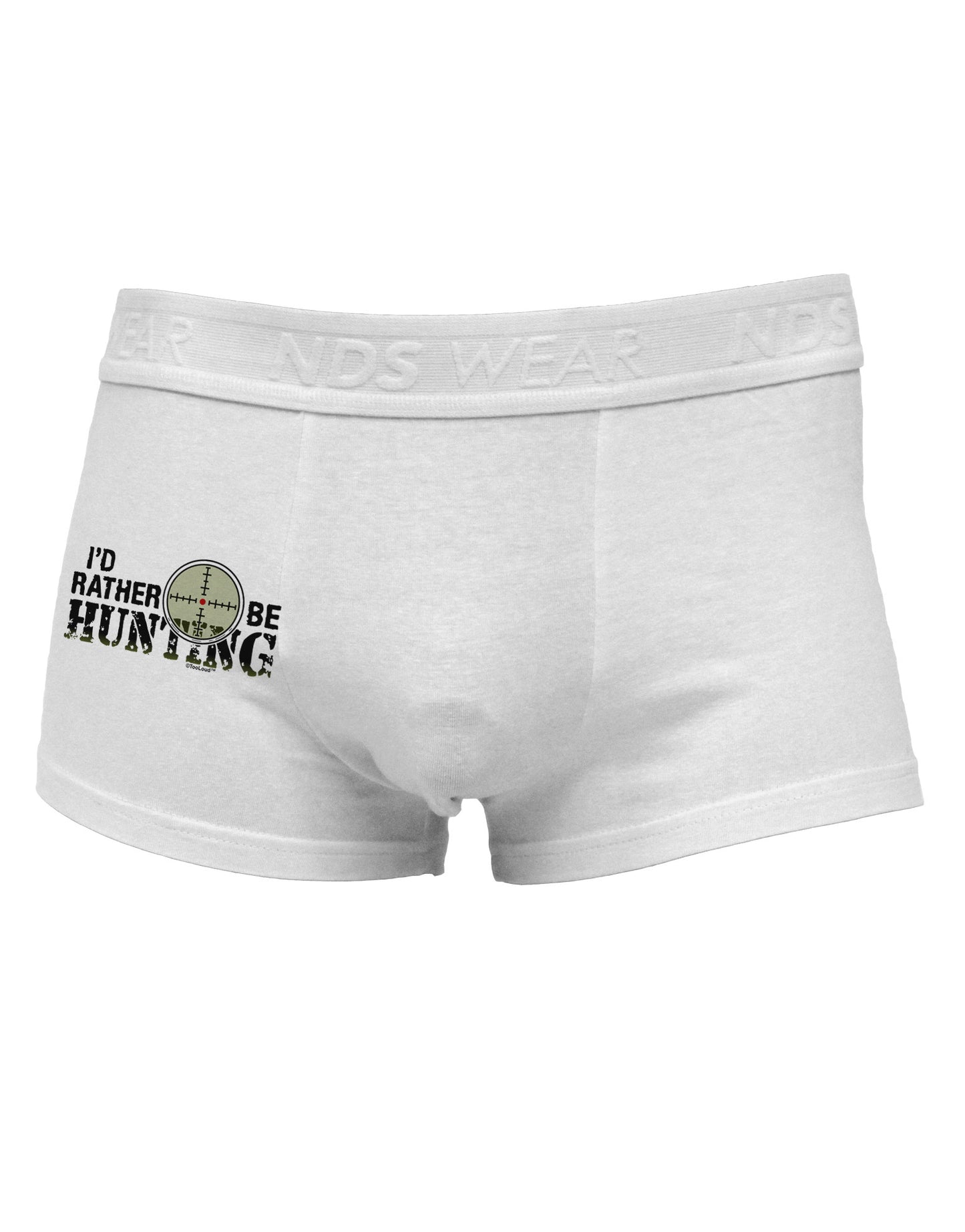 I'd Rather Be Hunting Side Printed Mens Trunk Underwear-Mens Trunk Underwear-NDS Wear-White-Small-Davson Sales