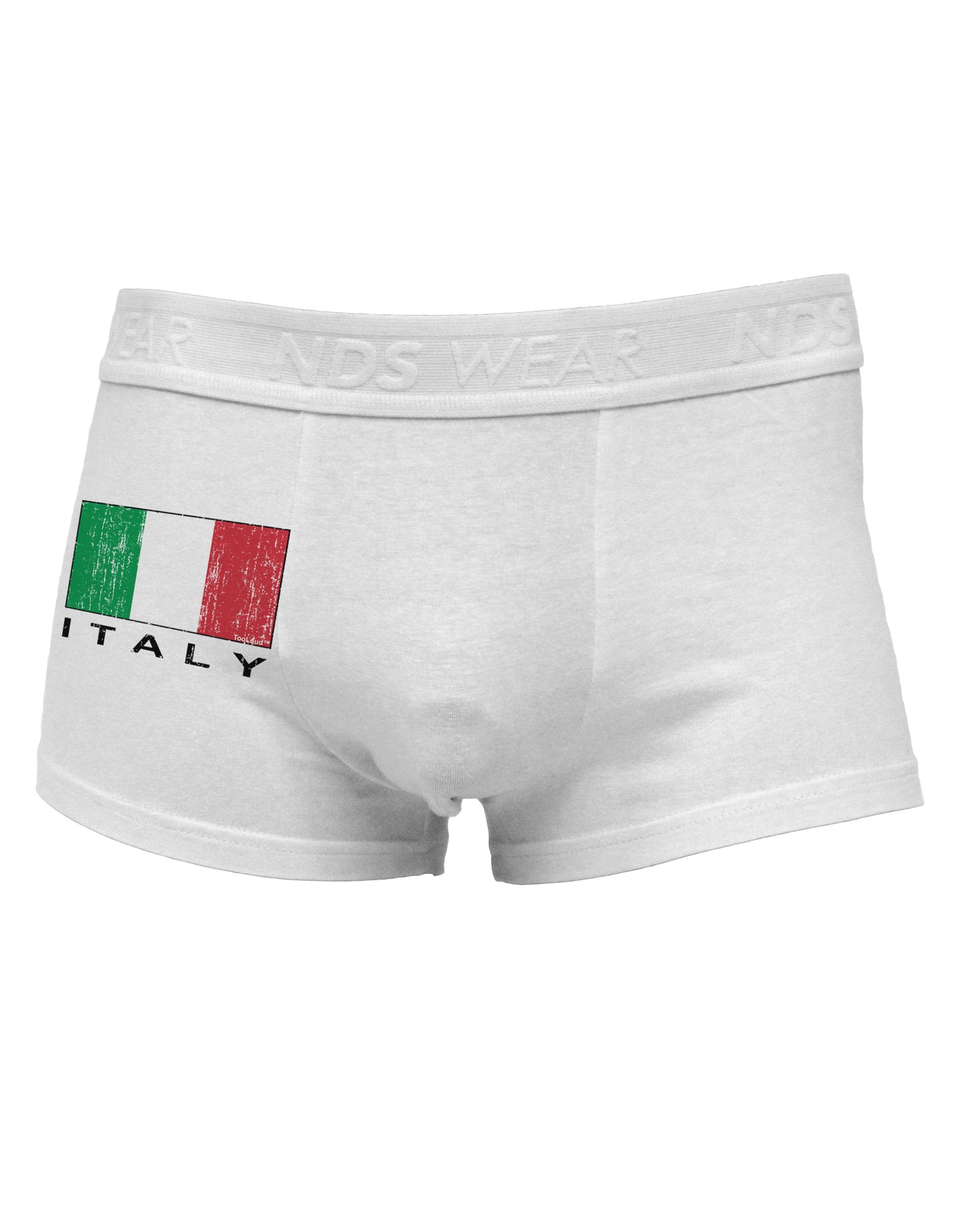 Italian Flag - Italy Text Distressed Side Printed Mens Trunk Underwear by TooLoud-Mens Trunk Underwear-NDS Wear-White-Small-Davson Sales