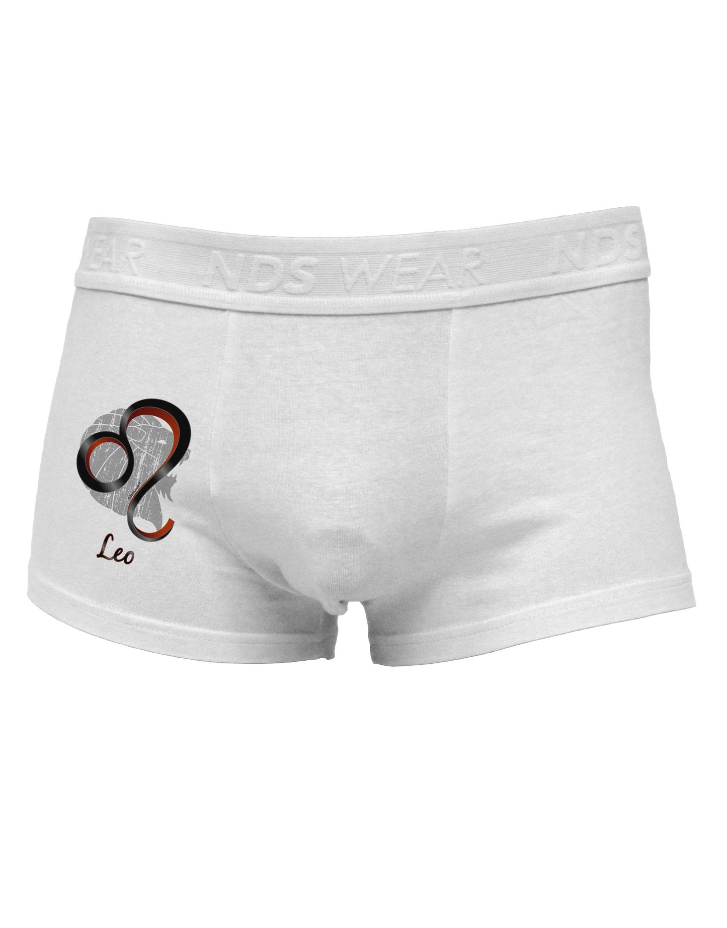 Leo Symbol Side Printed Mens Trunk Underwear-Mens Trunk Underwear-NDS Wear-White-Small-Davson Sales