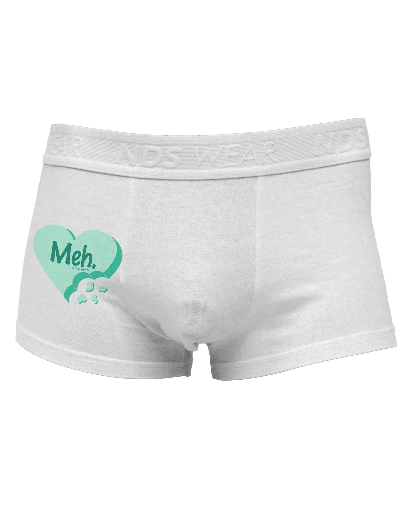 Meh Candy Heart Green - Valentines Day Side Printed Mens Trunk Underwear by TooLoud-Mens Trunk Underwear-NDS Wear-White-Small-Davson Sales