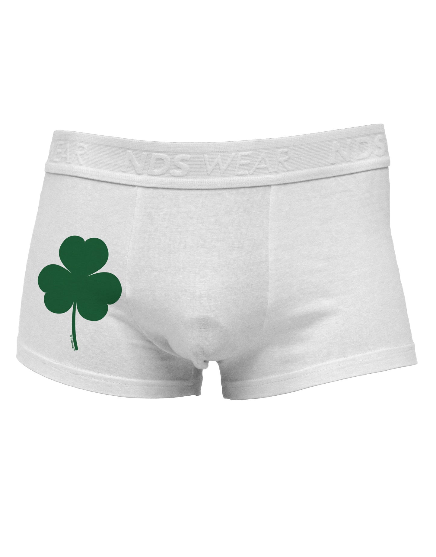 Traditional Irish Shamrock Side Printed Mens Trunk Underwear-Mens Trunk Underwear-NDS Wear-White-Small-Davson Sales
